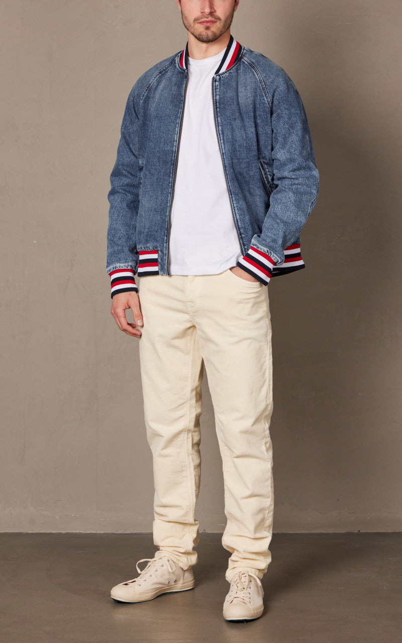Nudie Jeans Alex Bomber Jacket Denim Blue