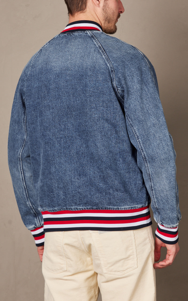 Nudie Jeans Alex Bomber Jacket Denim Blue