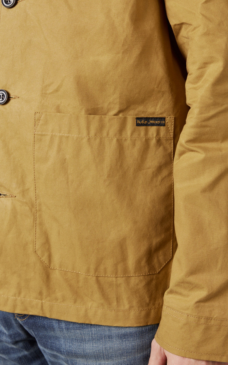 Nudie Jeans Barney Worker Jacket Waxed Camel