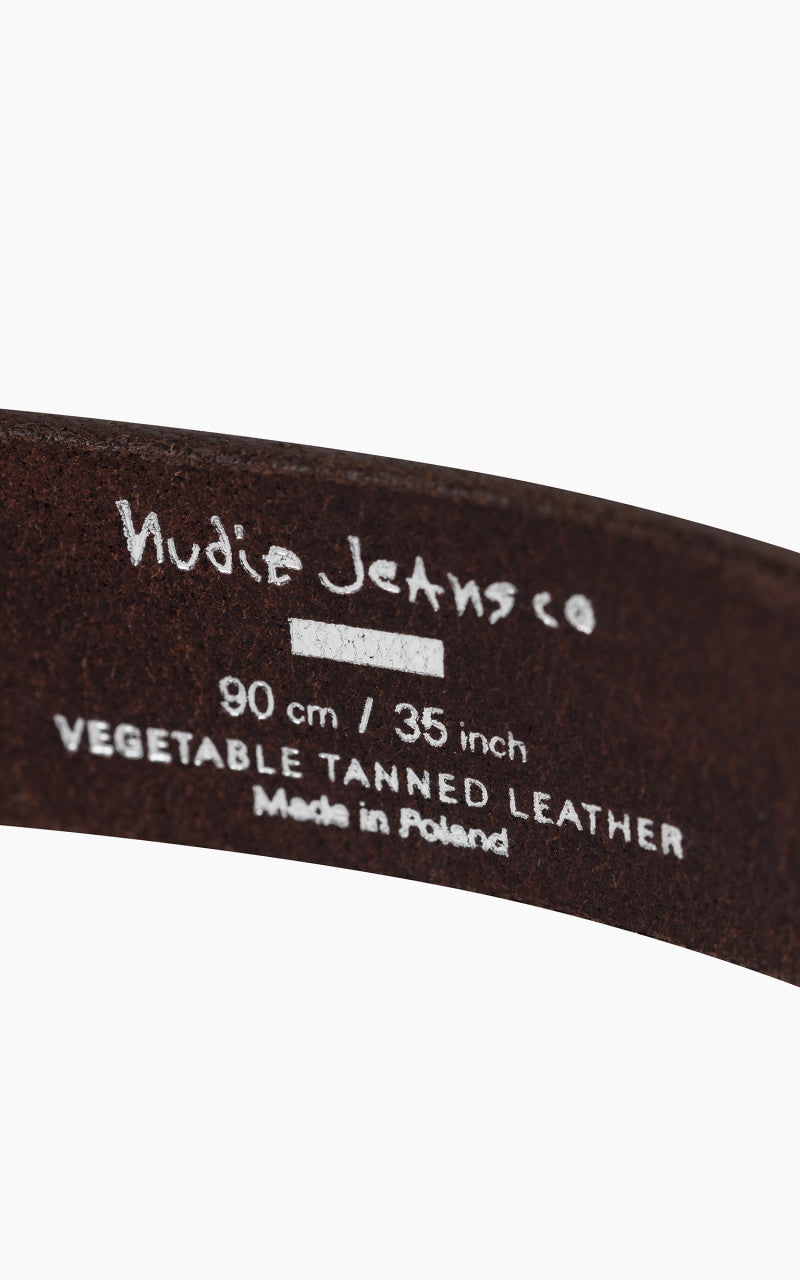 Nudie Jeans Western Silver Belt Dark Brown