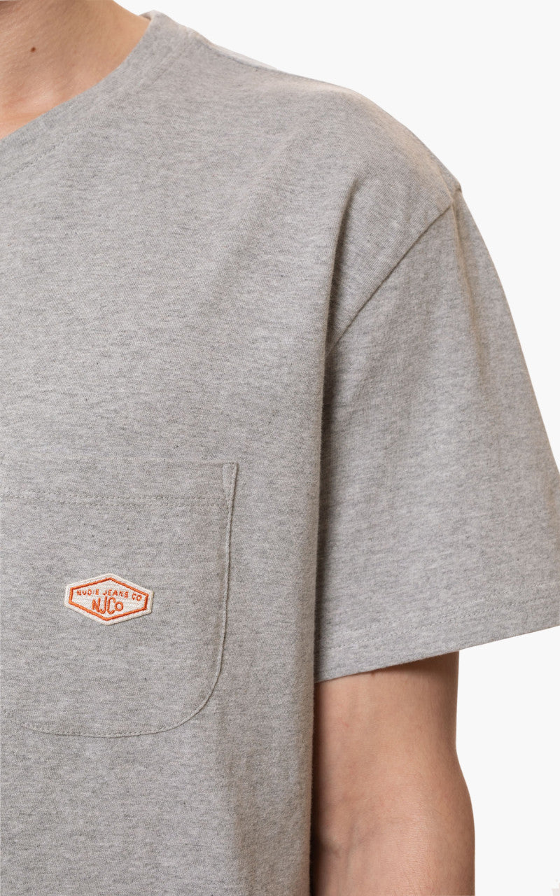 Nudie Jeans Leffe Pocket Tee Greymelange