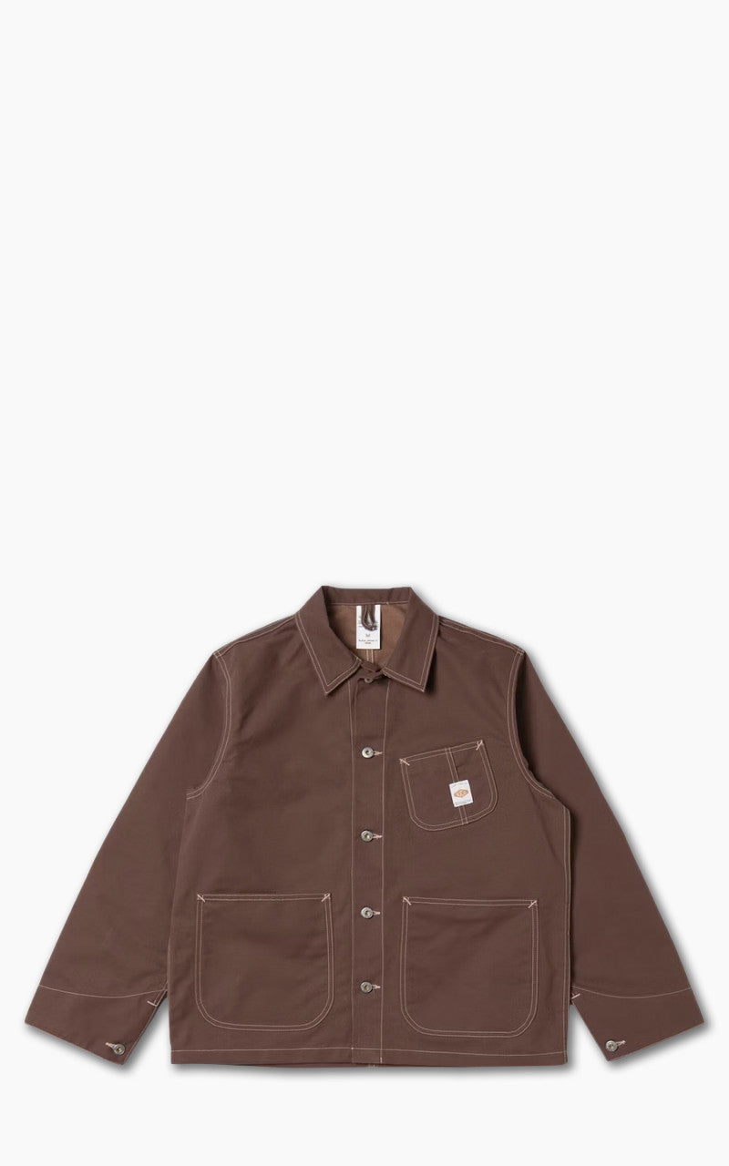 Nudie Jeans Howie Waxed Chore Jacket Brown