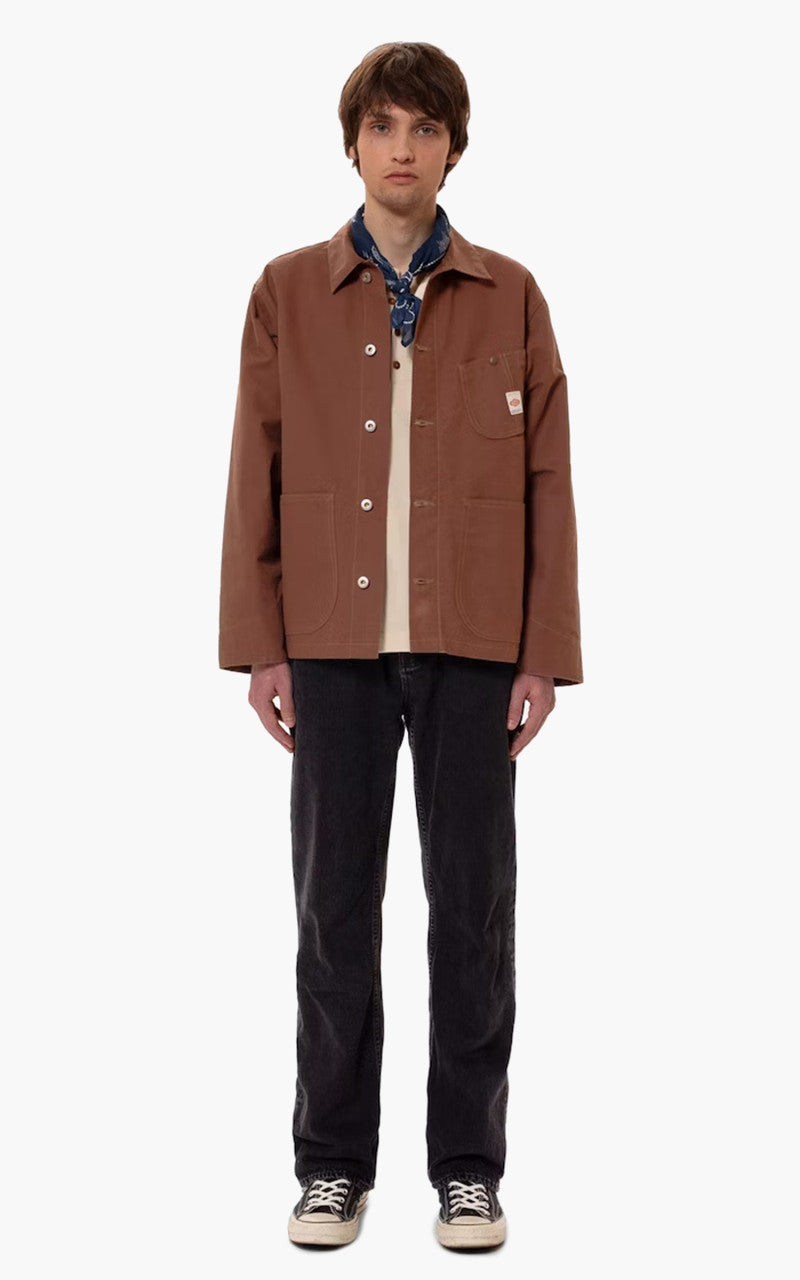 Nudie Jeans Howie Waxed Chore Jacket Brown