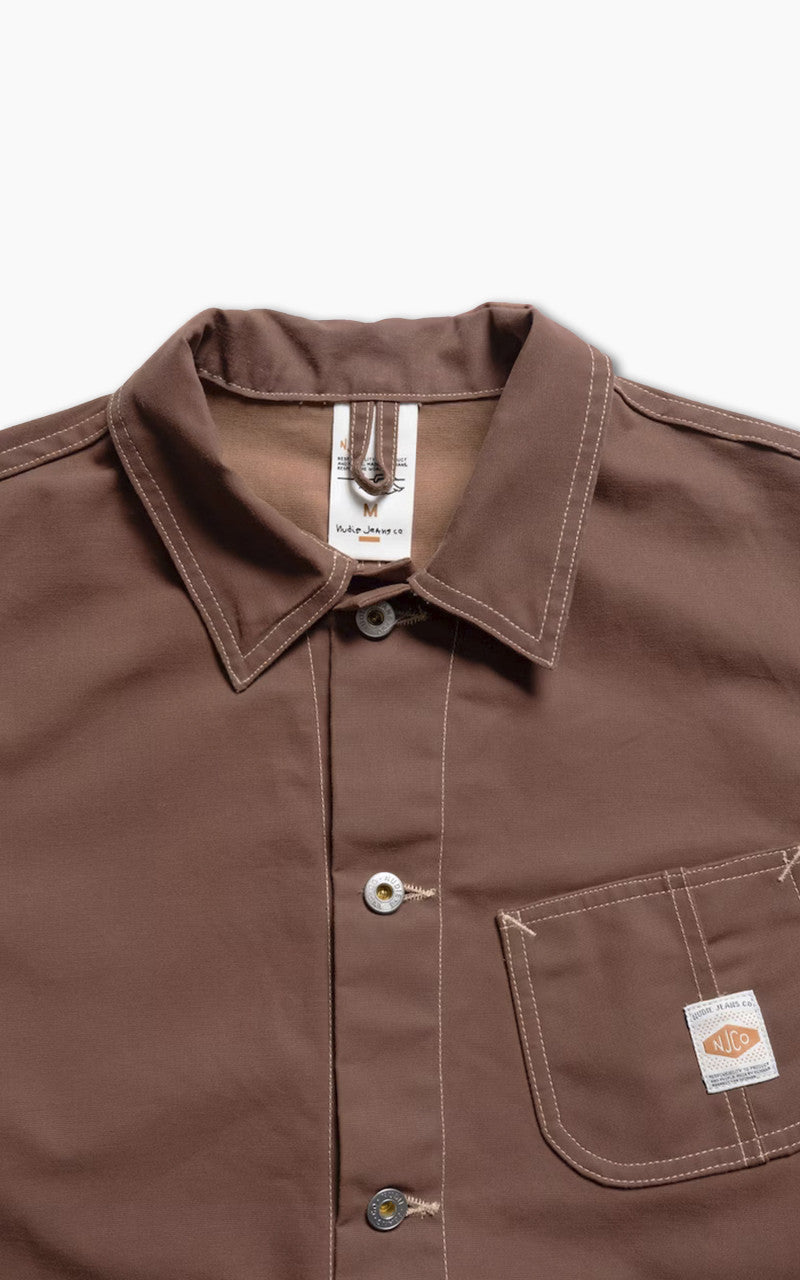 Nudie Jeans Howie Waxed Chore Jacket Brown