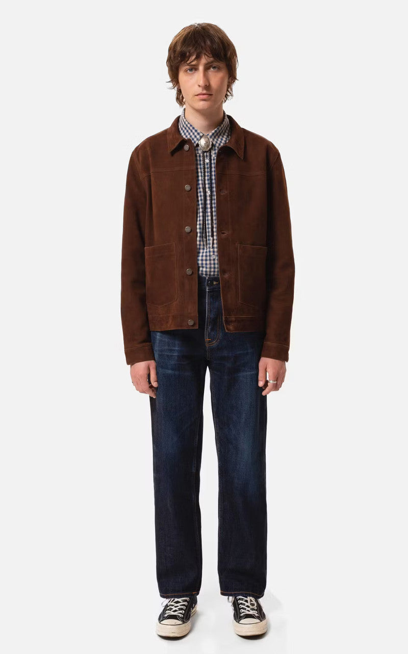 Nudie Jeans Dante Suede Jacket Dark Brown