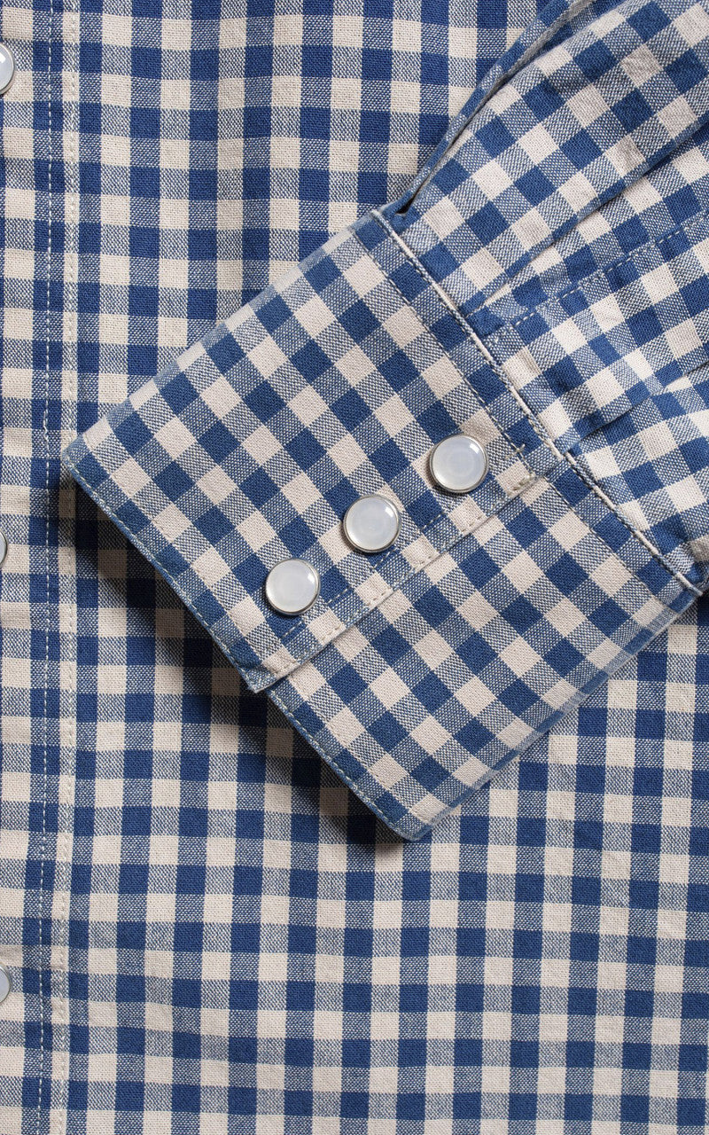 Nudie Jeans Sigge Gingham Cowboy Shirt Indigo