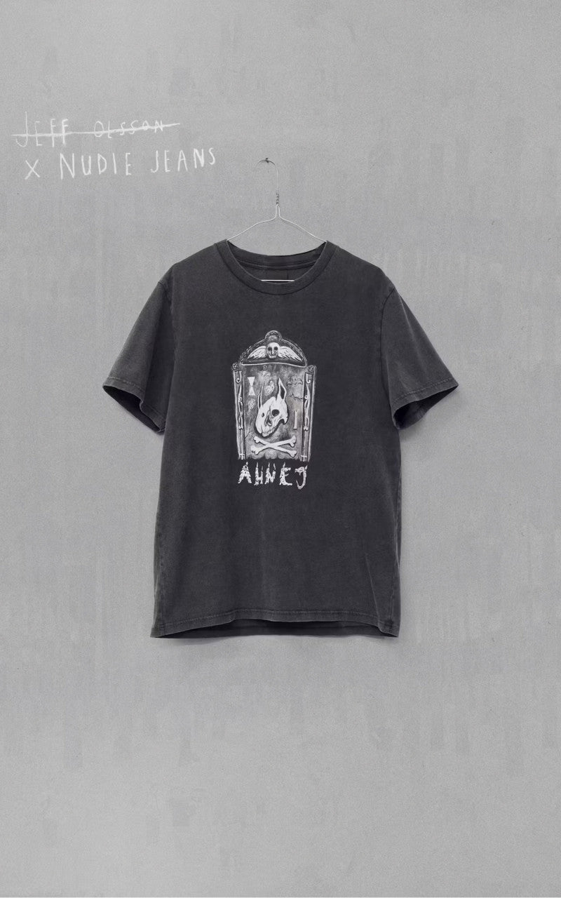 Nudie Jeans x Jeff Olsson Roy Oh No T-Shirt Faded Black