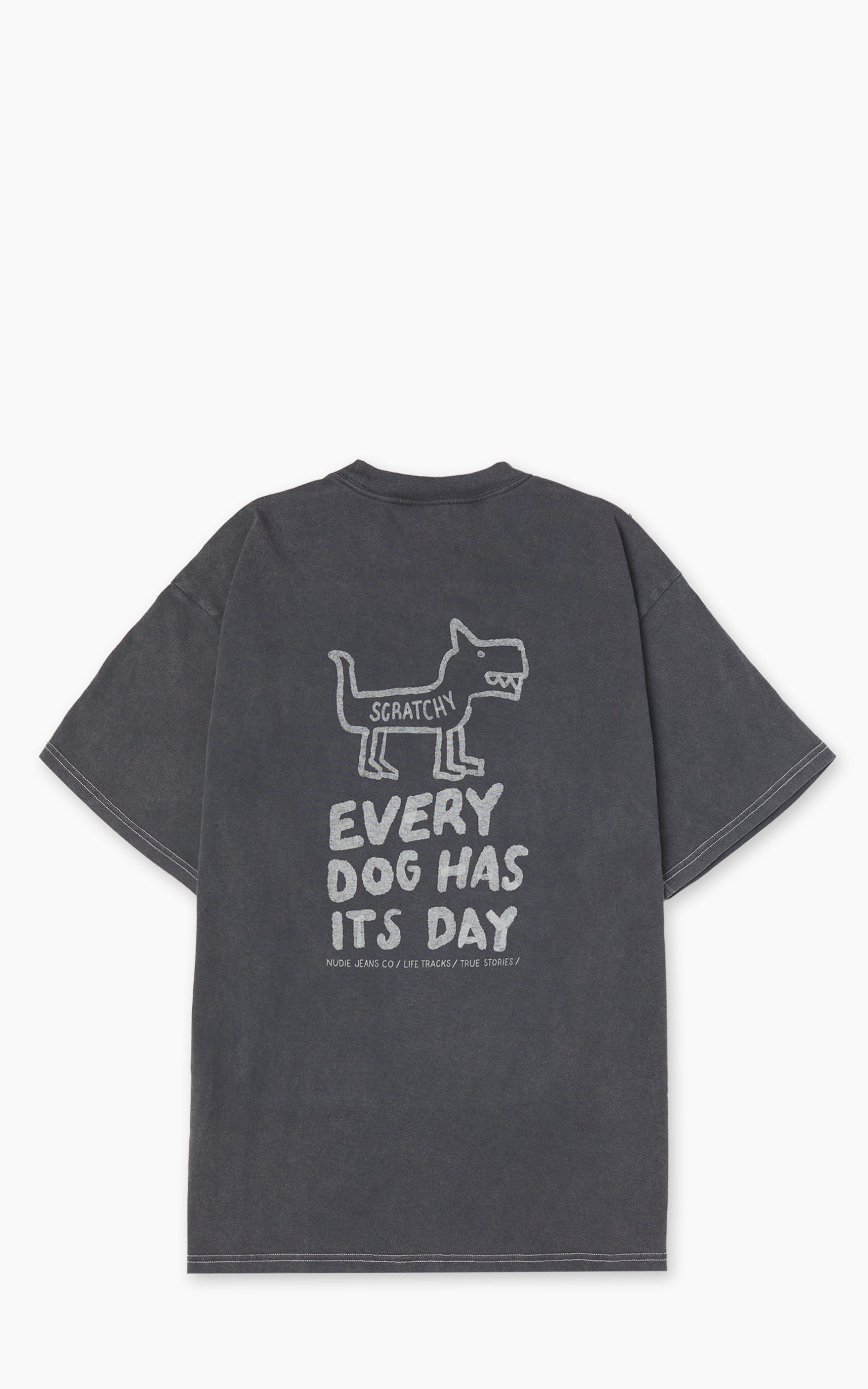 Nudie Jeans Koffe Scratched Tracks T-Shirt Antracite