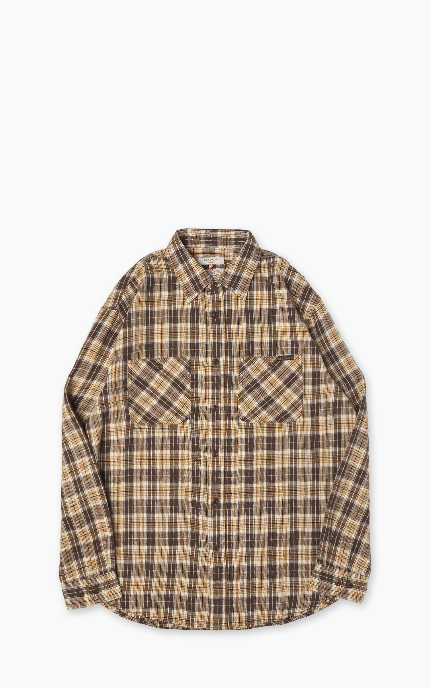 Nudie Jeans Julian Worker Shirt Check Brown