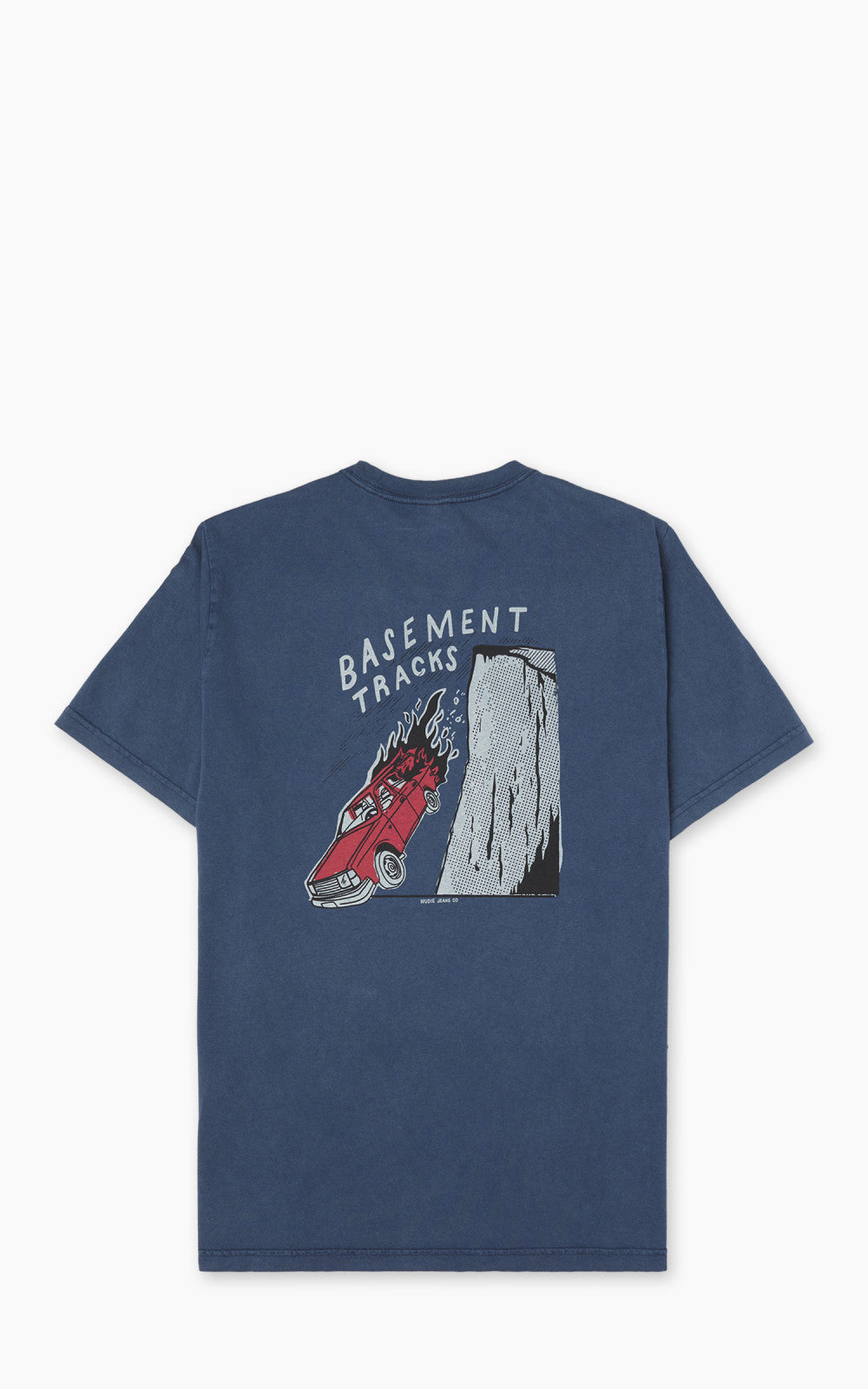 Nudie Jeans Roy Basement Tracks T-Shirt Blue