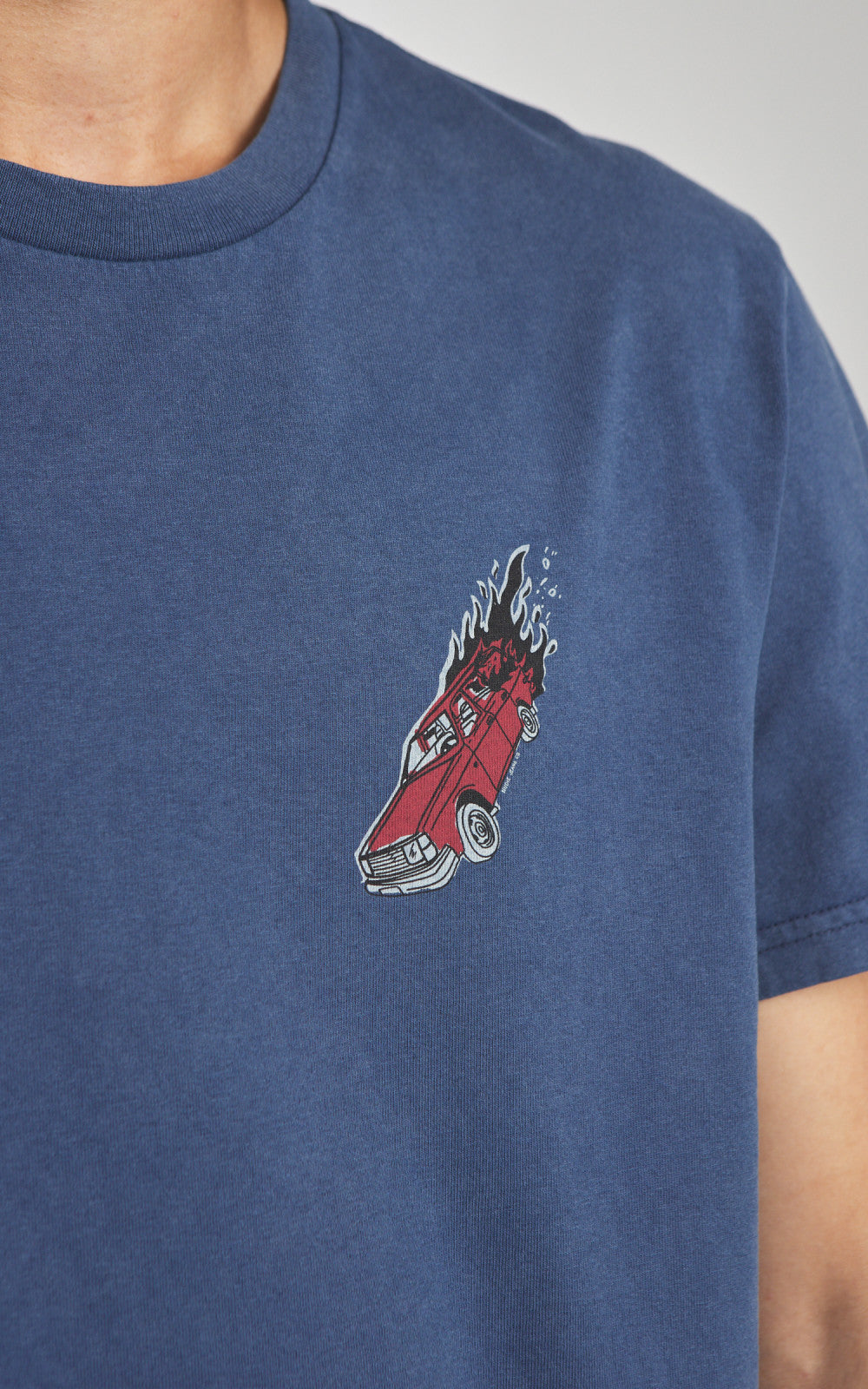 Nudie Jeans Roy Basement Tracks T-Shirt Blue