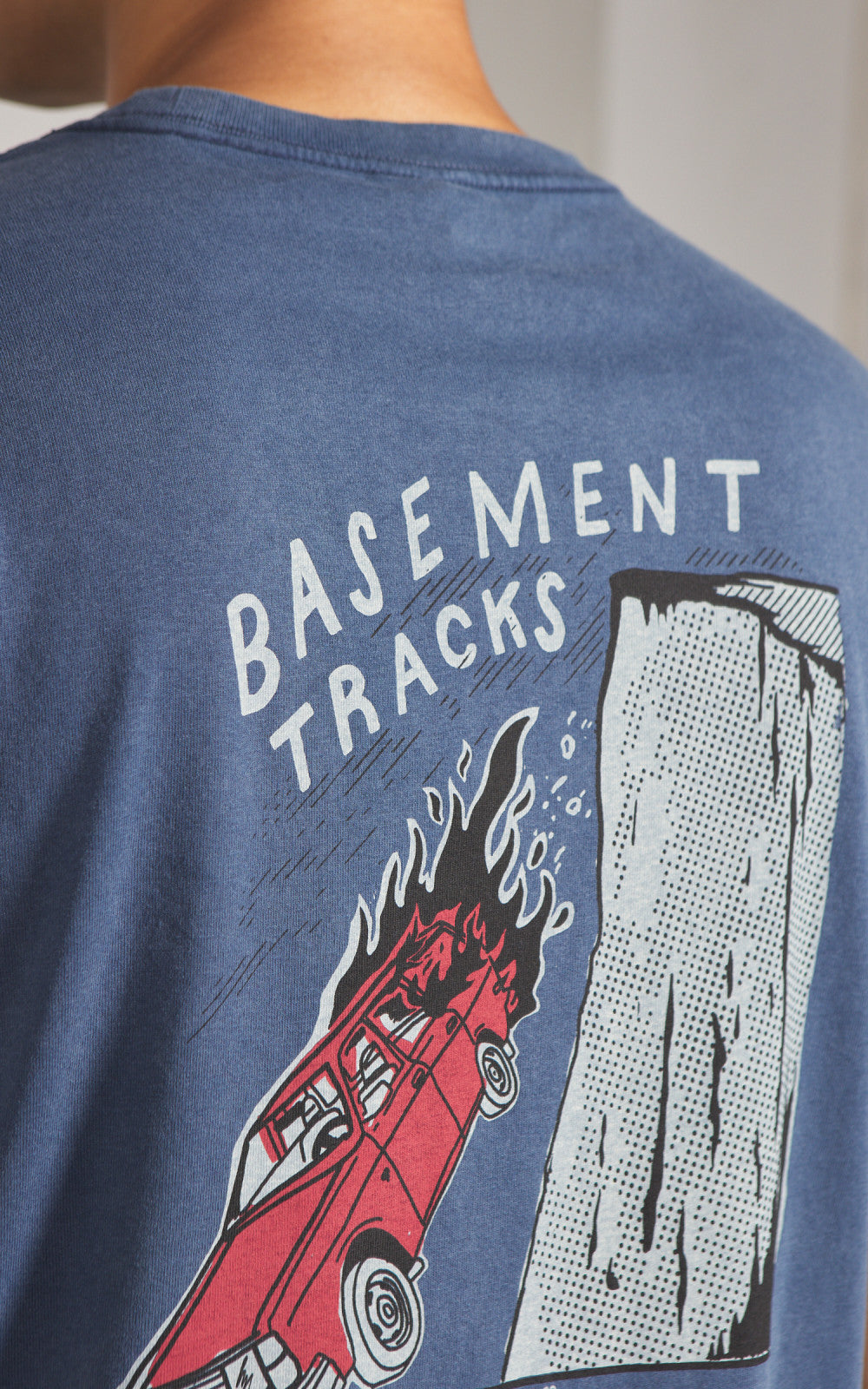 Nudie Jeans Roy Basement Tracks T-Shirt Blue