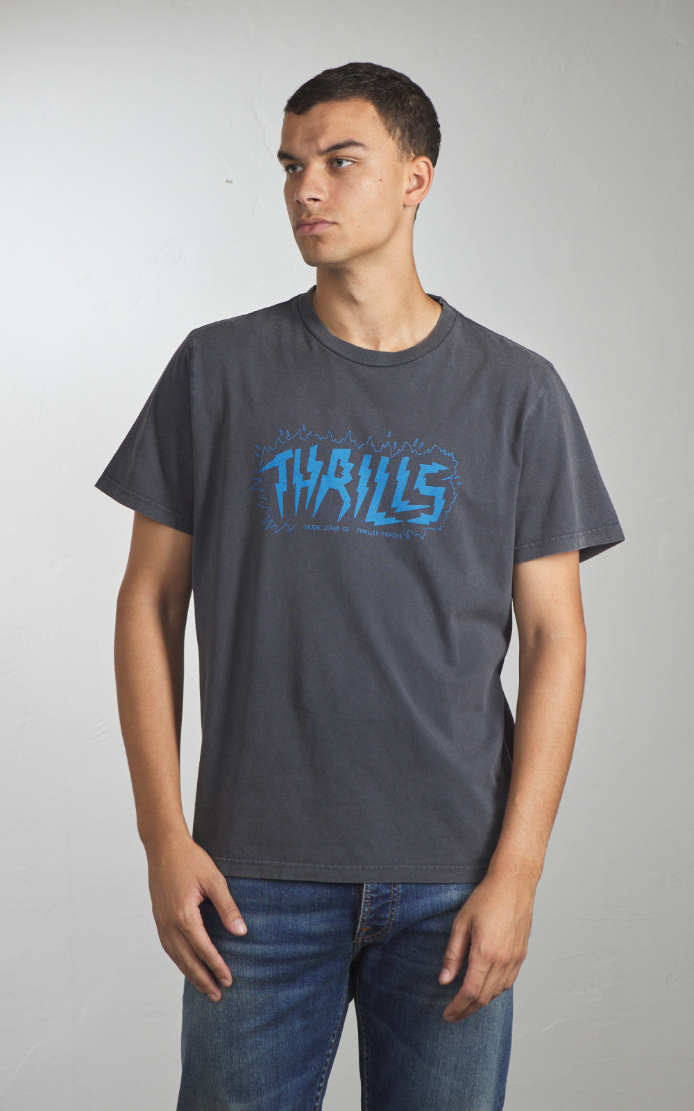 Nudie Jeans Roy Thriller Tracks T-Shirt Antracite
