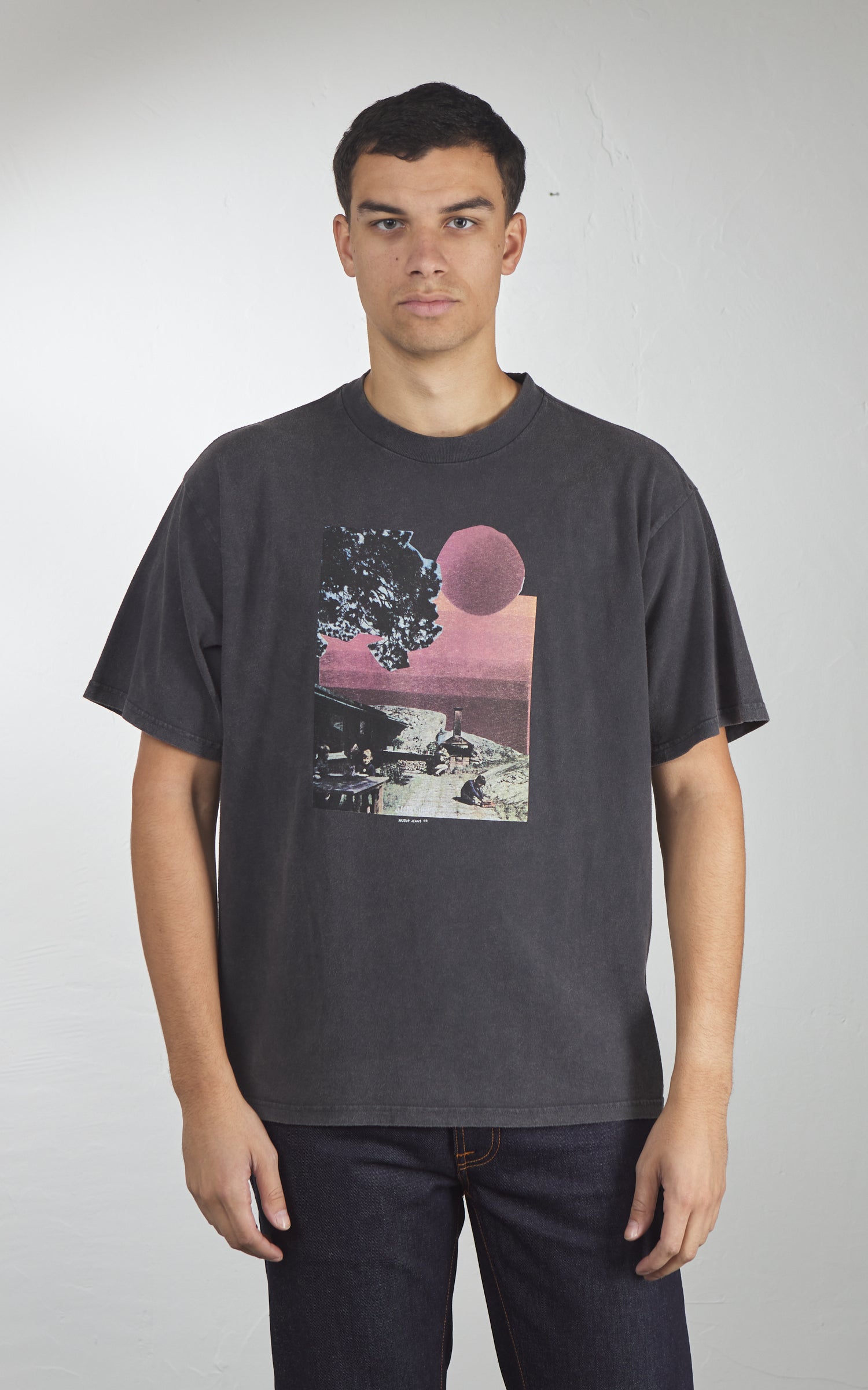 Nudie Jeans Koffe Sunburns T-Shirt Antracite