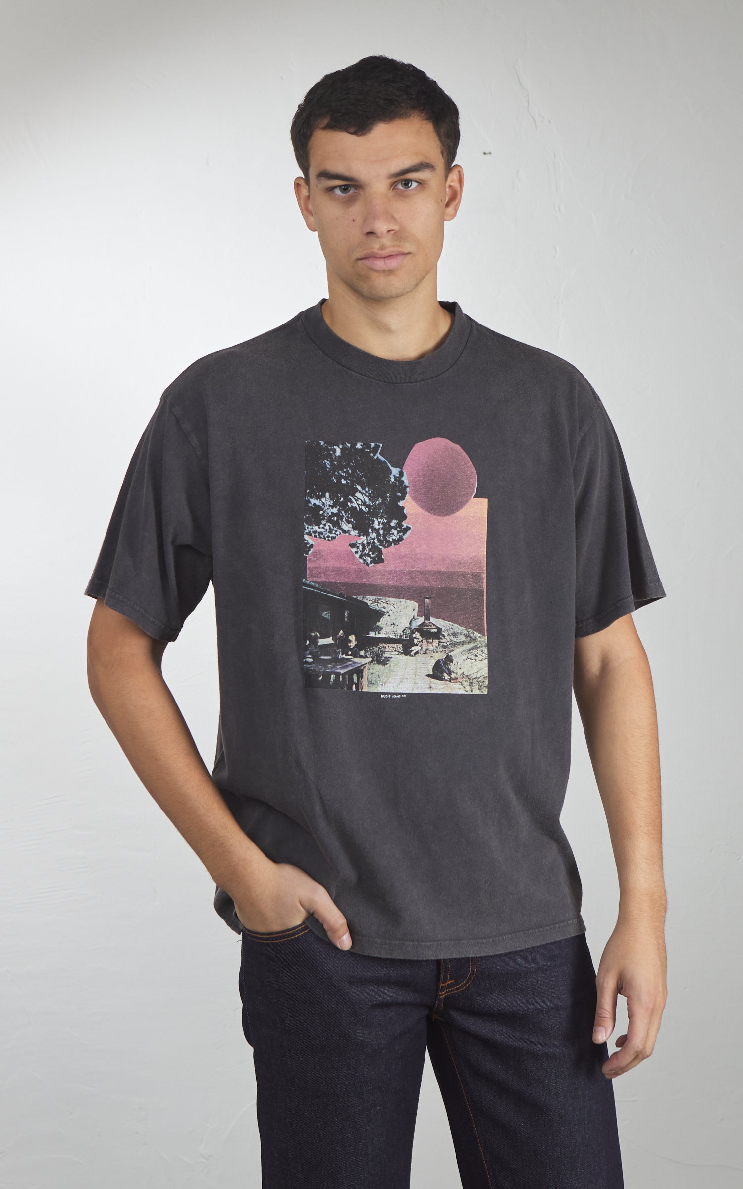 Nudie Jeans Koffe Sunburns T-Shirt Antracite