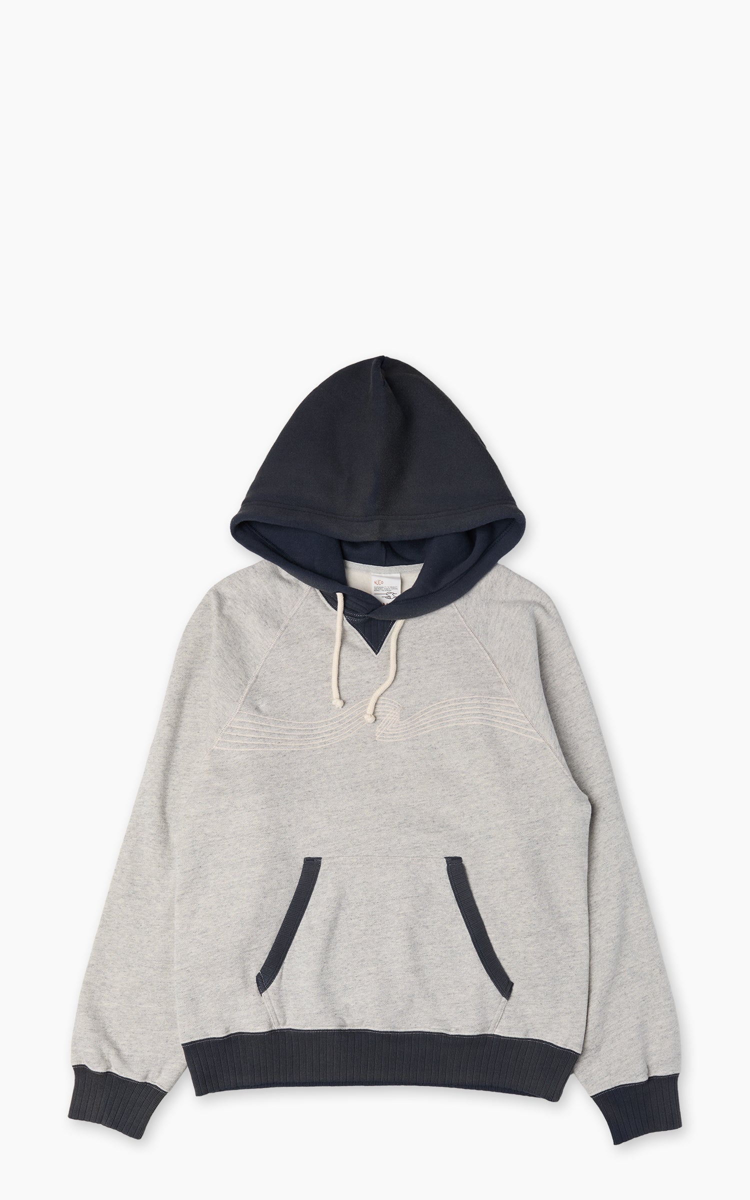 Nudie Jeans Gunde Hoodie Embo Wave Greymelange