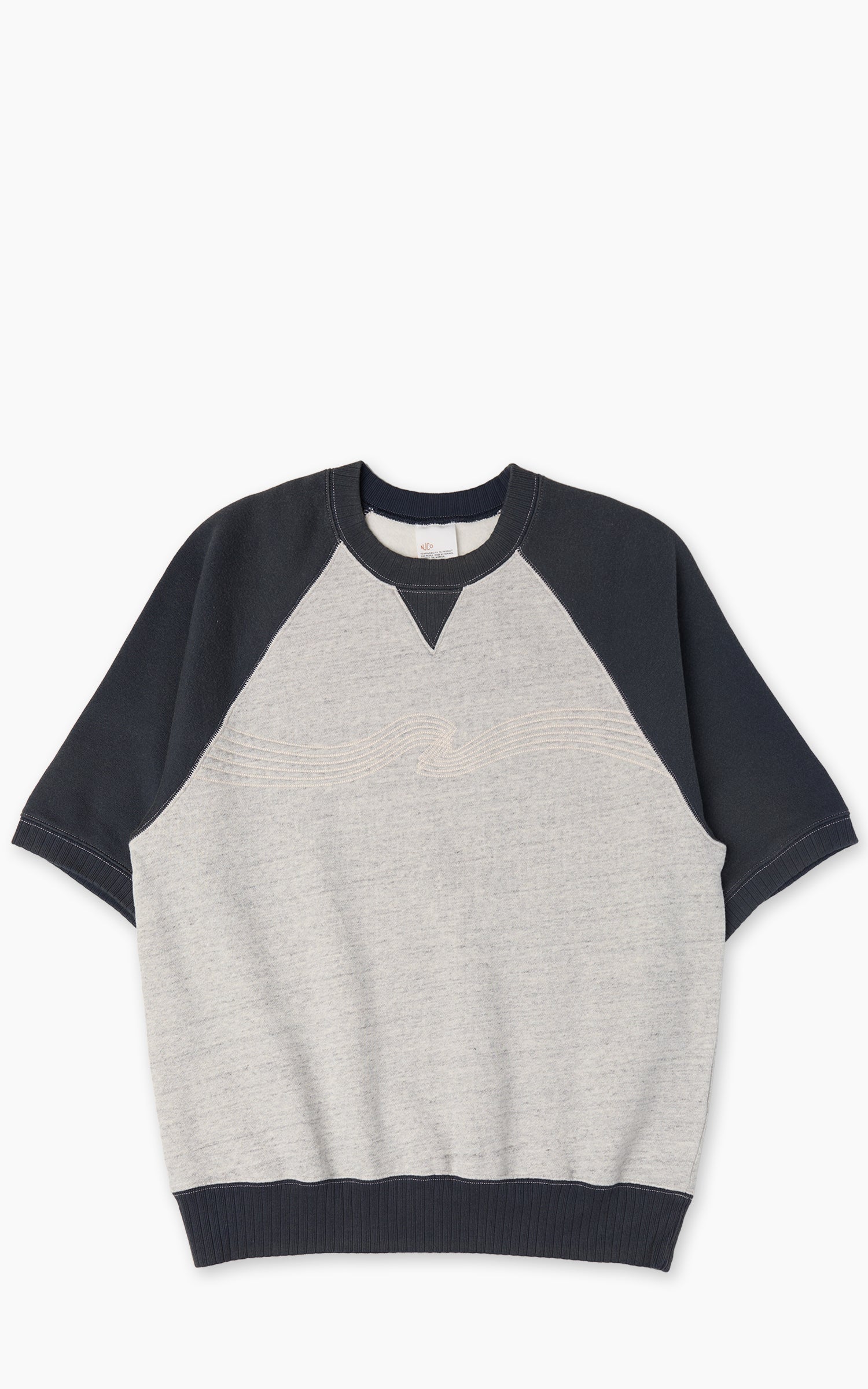 Nudie Jeans Kaj Short Sleeve Embo Wave Greymelange