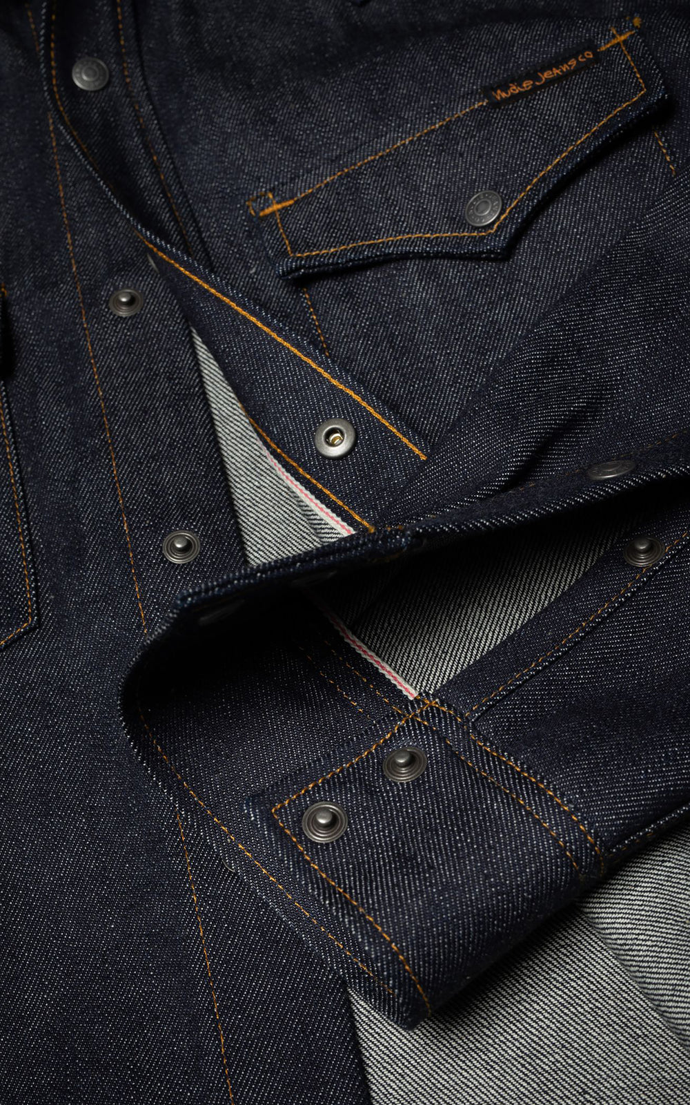 Nudie Jeans George Ace Selvage Denim Shirt Dry Blue