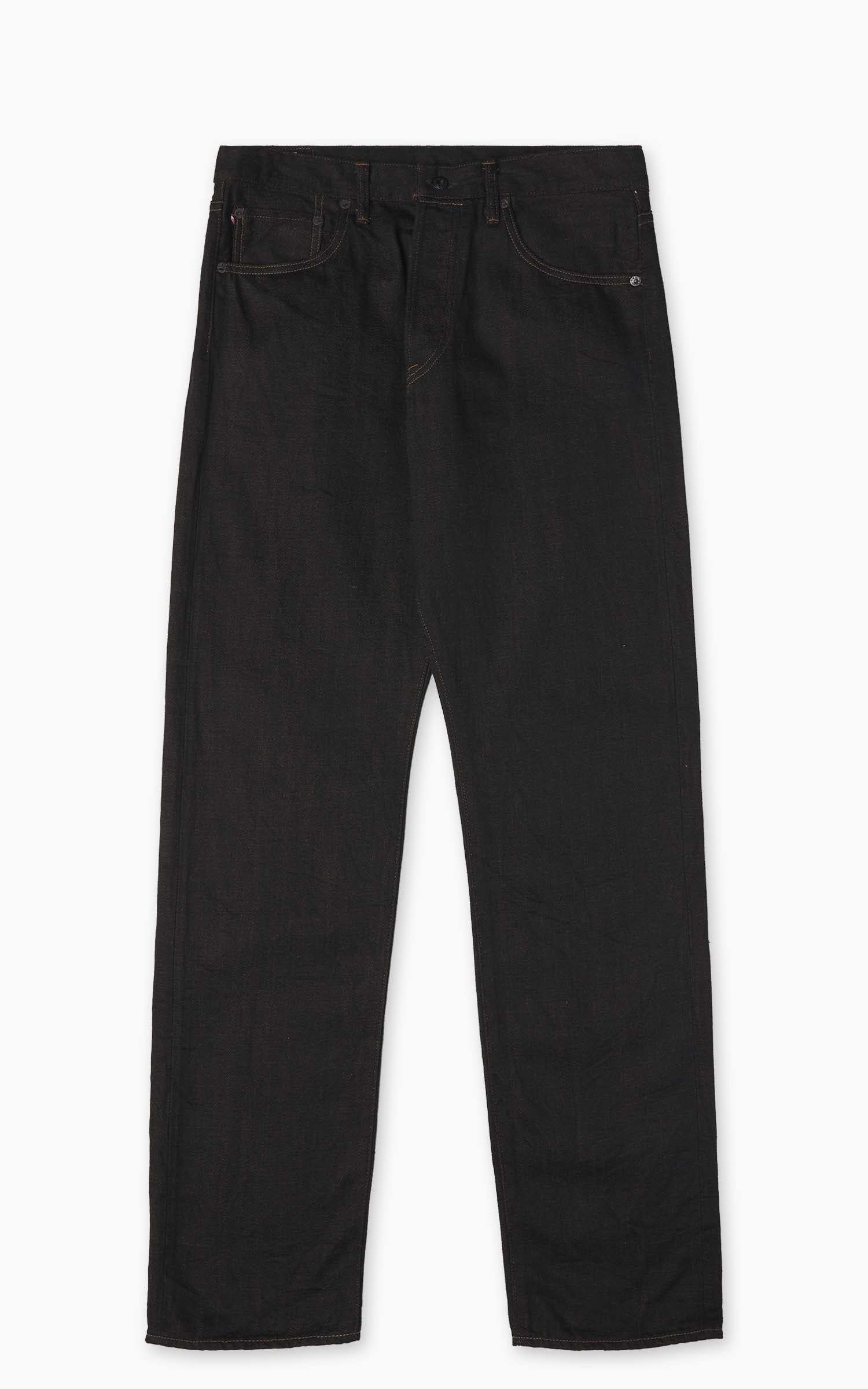 ONI Denim 246-BKOL Neat Straight Black x Olive 12oz
