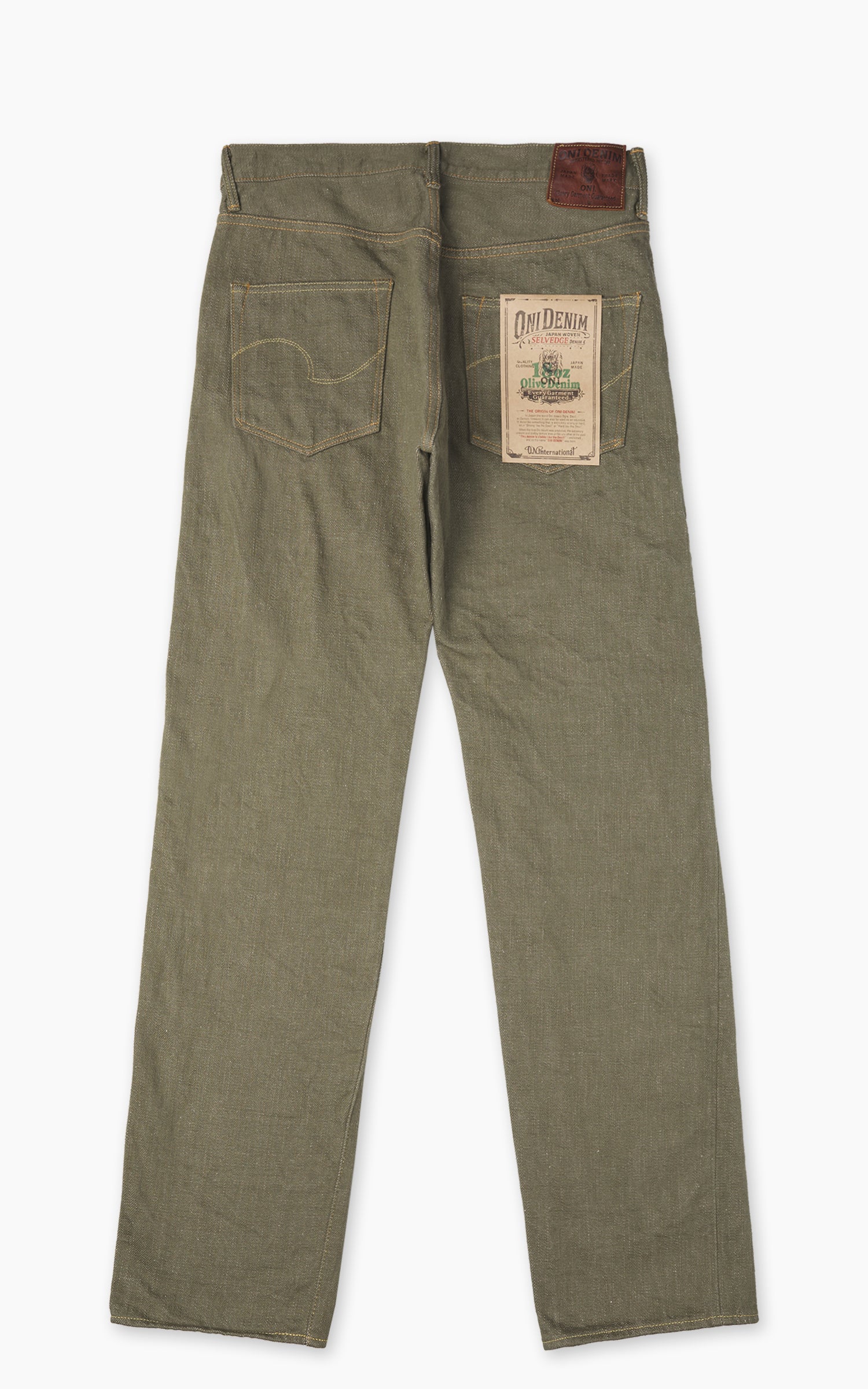 ONI Denim 270-OLD18 Neat Straight Olive Denim 18oz