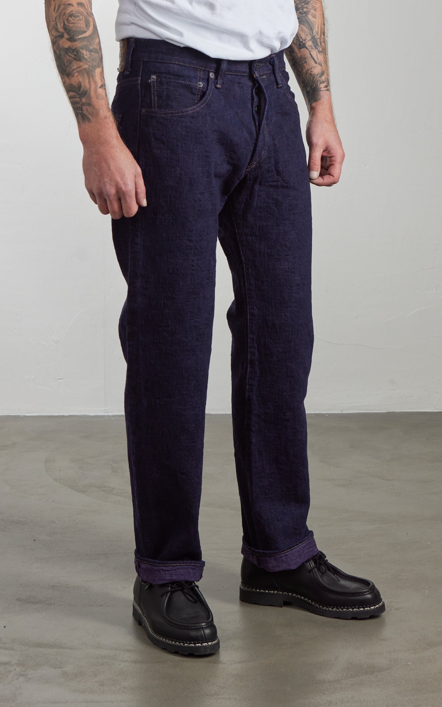 ONI Denim 277-BUMPY Just Right Straight Purple (Murasaki) 17oz