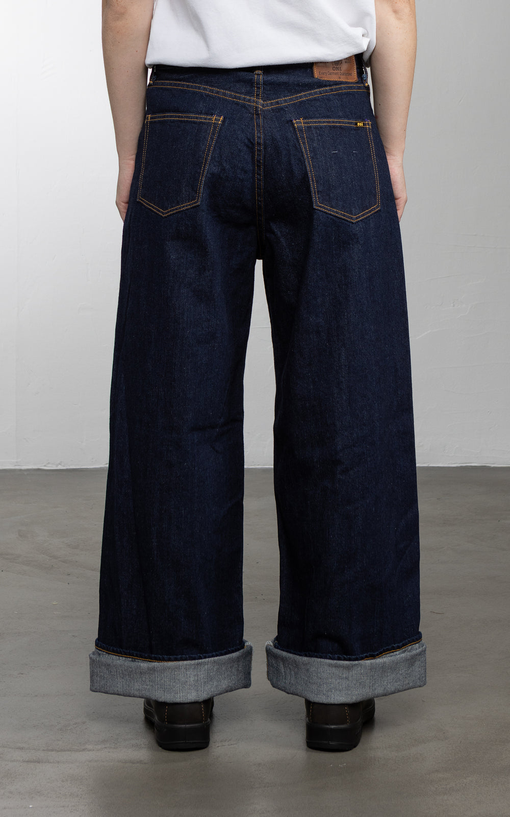 ONI Denim L722-12Z Ladies Super Wide Straight Selvedge Denim Indigo 12oz