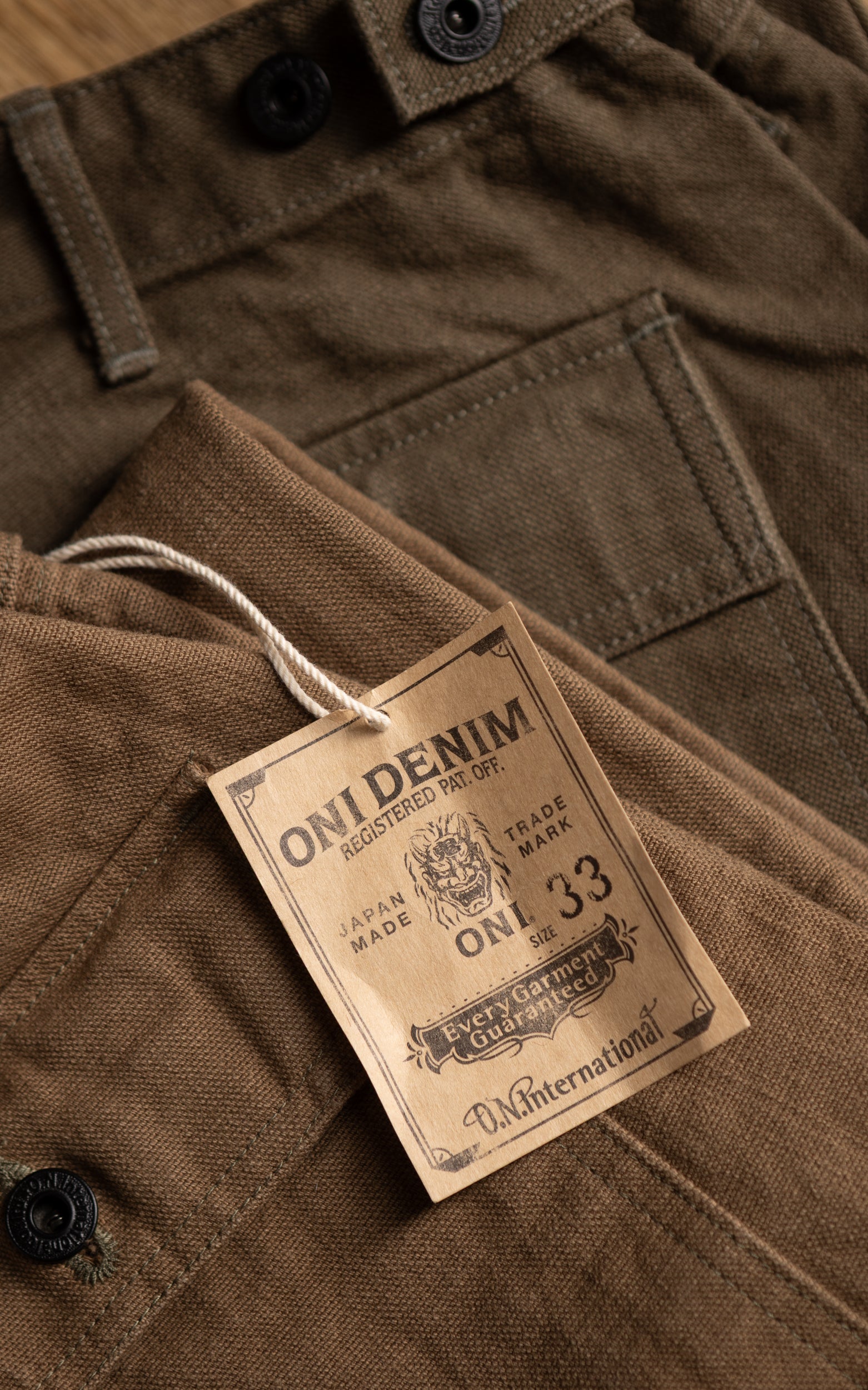 ONI Denim 207-HOX-BRK Baker Pants Sulfur Dye Heavy Oxford Brown Khaki 13oz