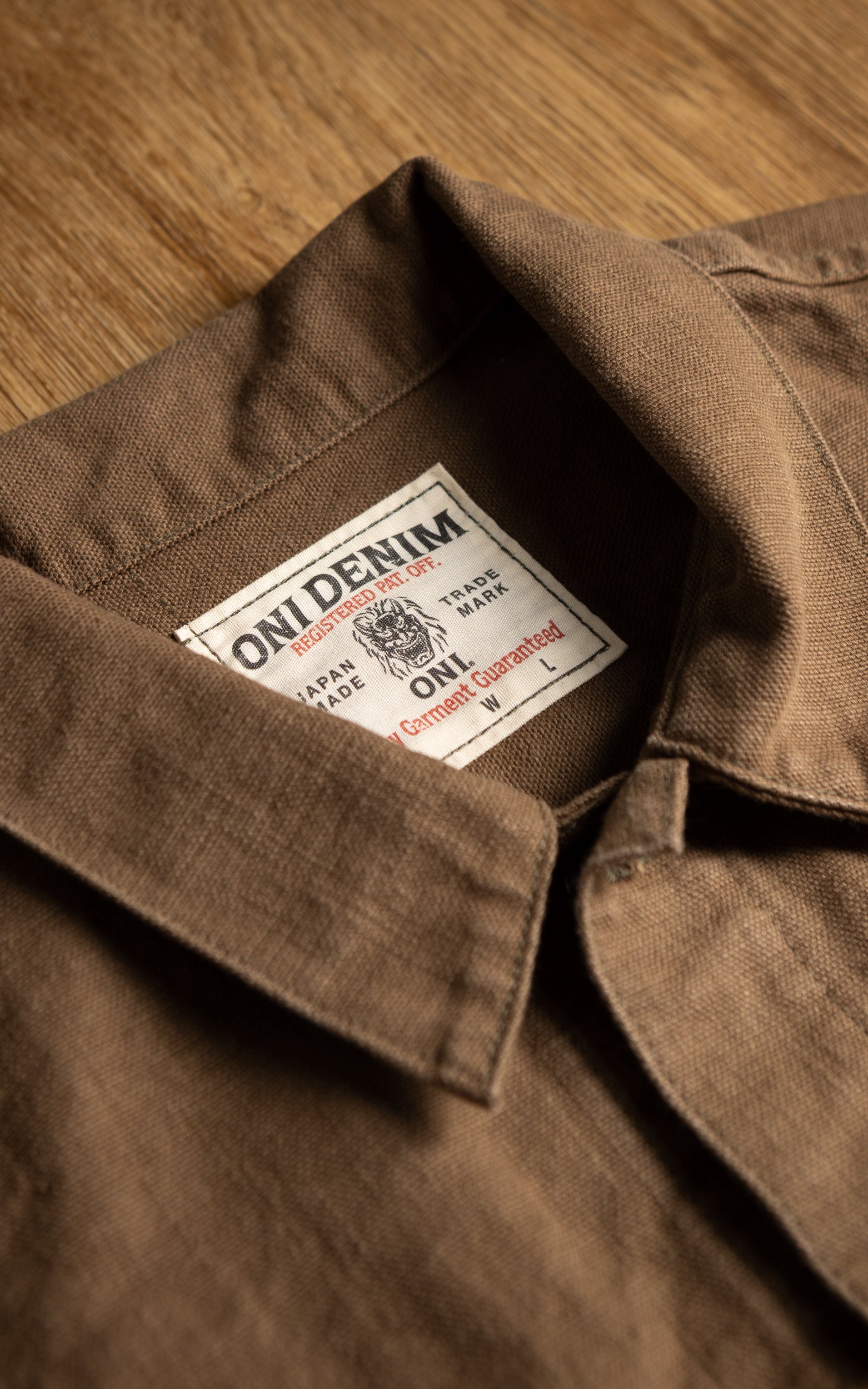 ONI Denim 01507L-HOX-BRK Type I Jacket Sulfur Dyed Heavy Oxford Brown Khaki 13oz