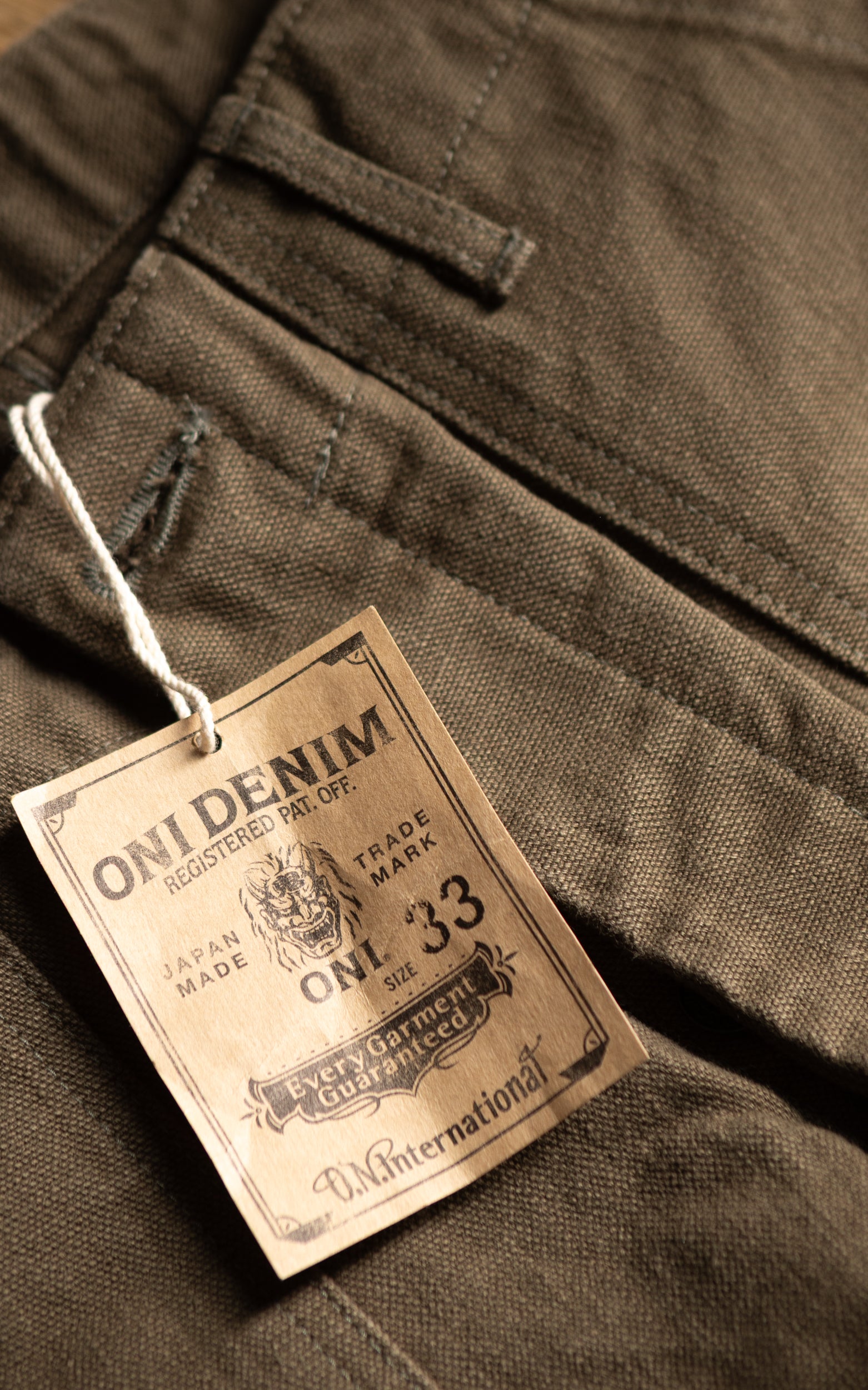 ONI Denim 207-HOX-OLB Baker Pants Sulfur Dye Heavy Oxford Olive Brown 13oz