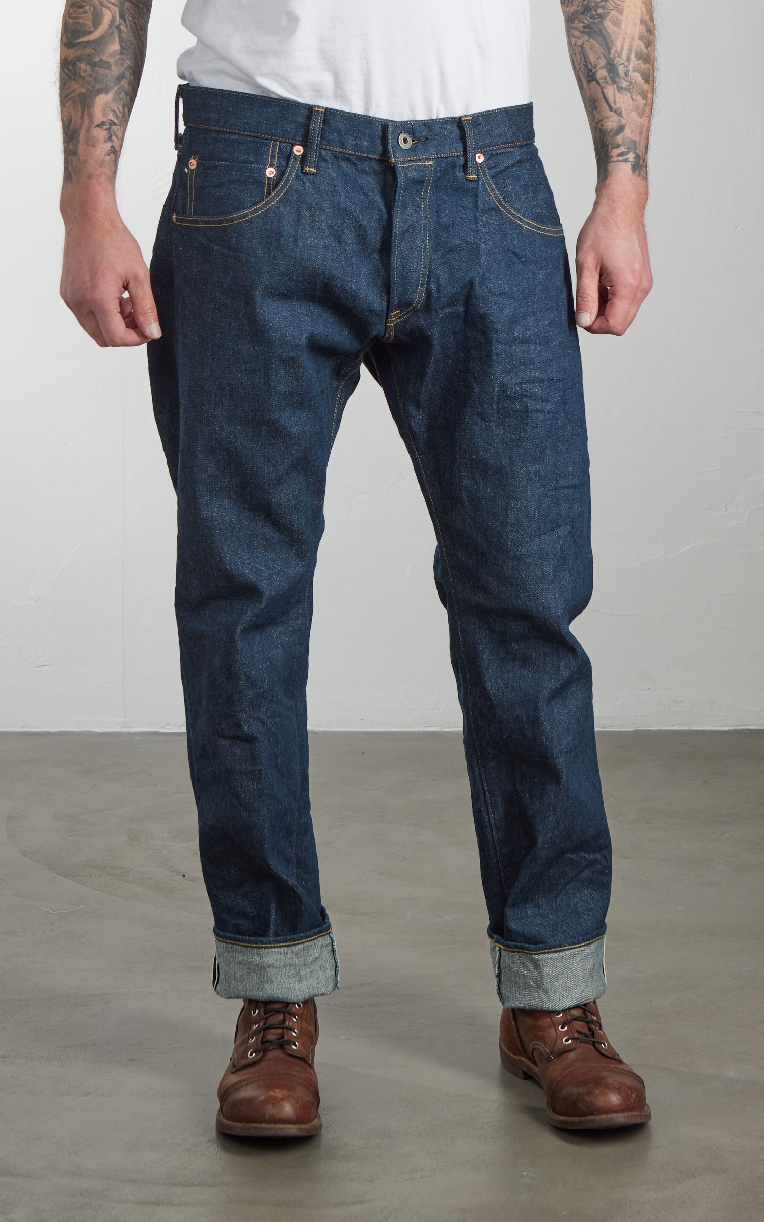 ONI Denim 121S-Ishikawadai Relax Tapered Stretch Denim Indigo 15oz