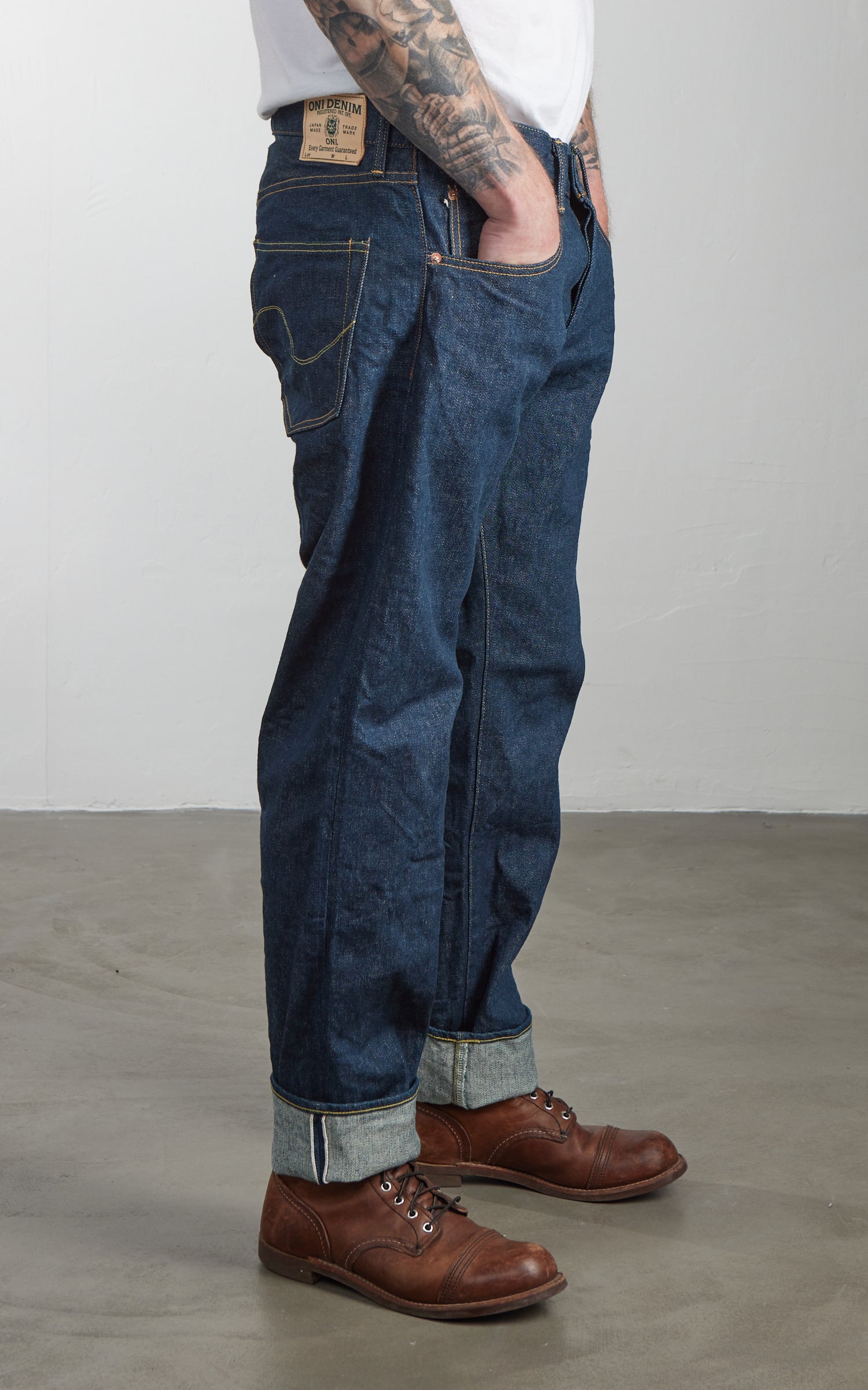 ONI Denim 121S-Ishikawadai Relax Tapered Stretch Denim Indigo 15oz
