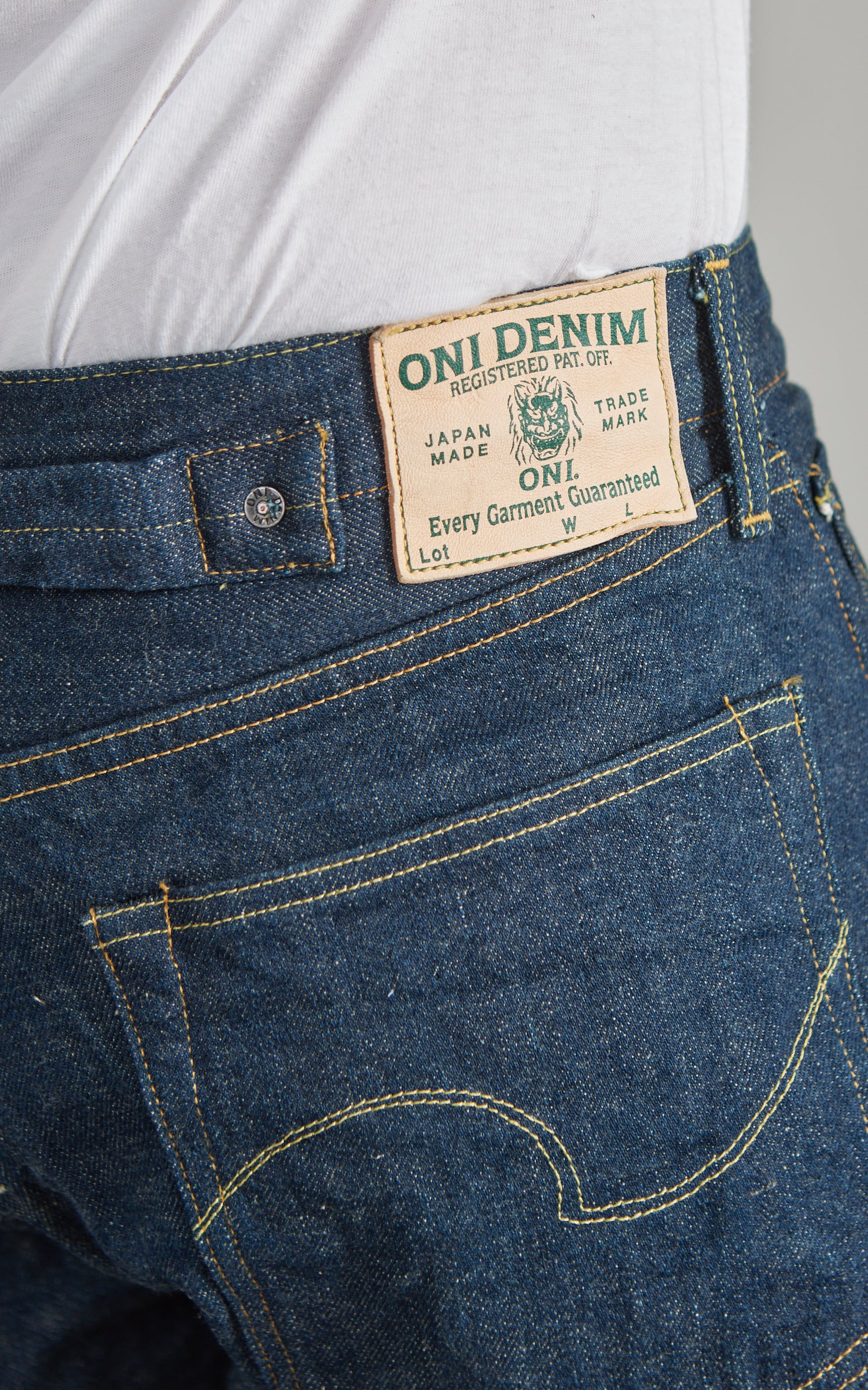 ONI Denim 295-Ishikawadai Cinch Back Straight Denim Indigo 15oz