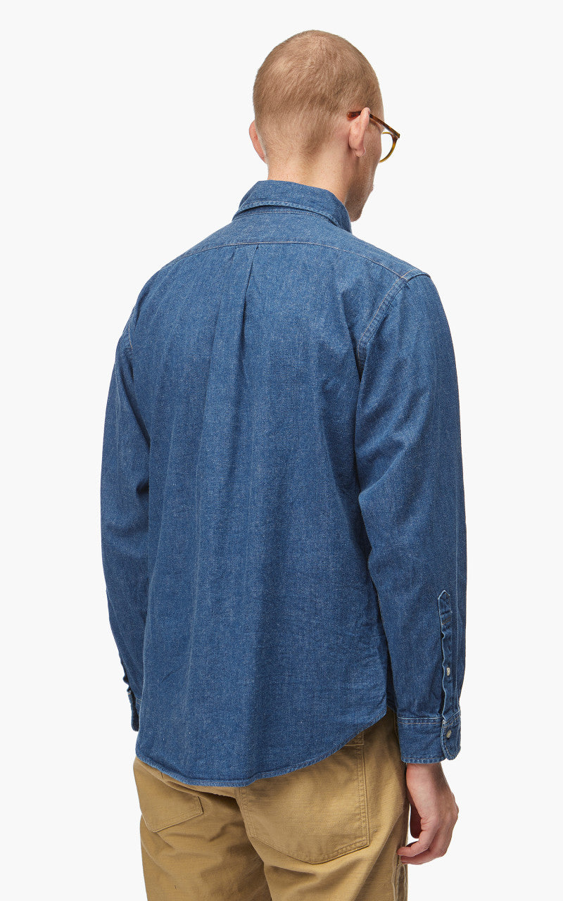 OrSlow Denim Button Down Shirt Two Year Wash