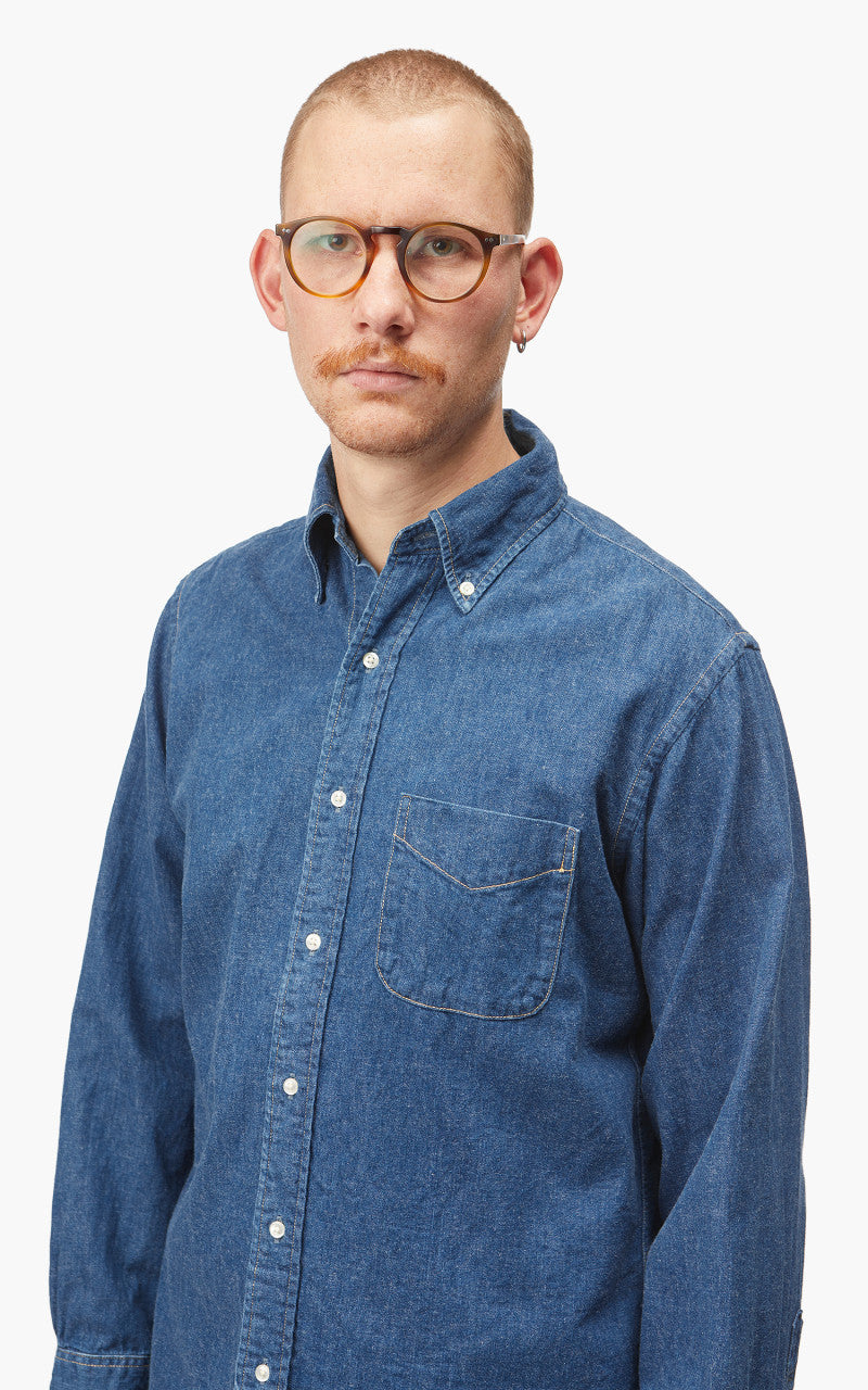 OrSlow Denim Button Down Shirt Two Year Wash