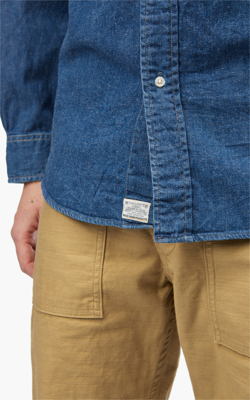 OrSlow Denim Button Down Shirt Two Year Wash