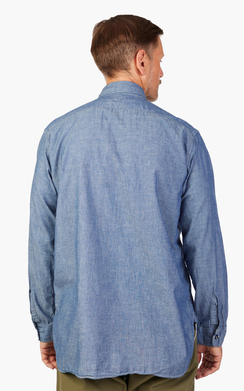 OrSlow Vintage Fit Chambray Work Shirt Blue