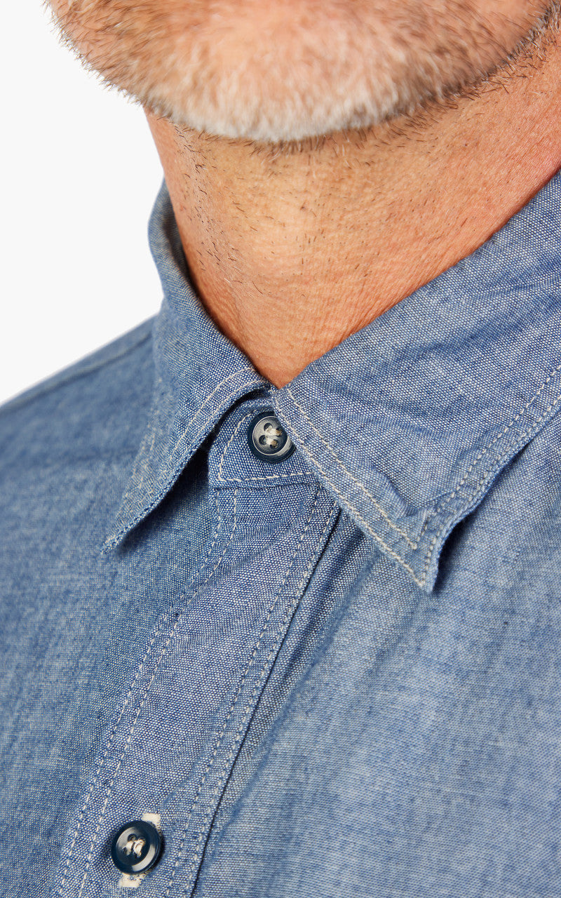 OrSlow Vintage Fit Chambray Work Shirt Blue
