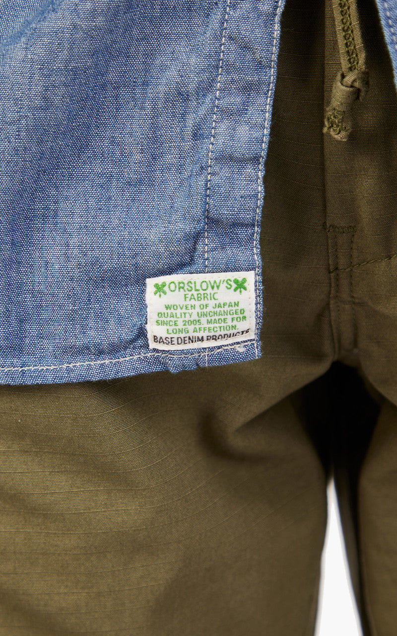 OrSlow Vintage Fit Chambray Work Shirt Blue