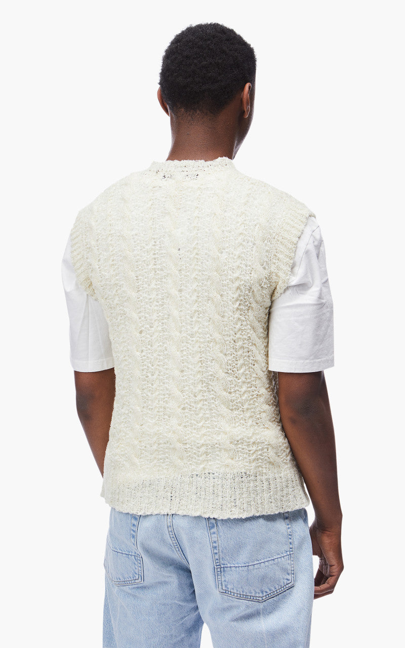 Our Legacy Knitted Vest Sheer Cable White