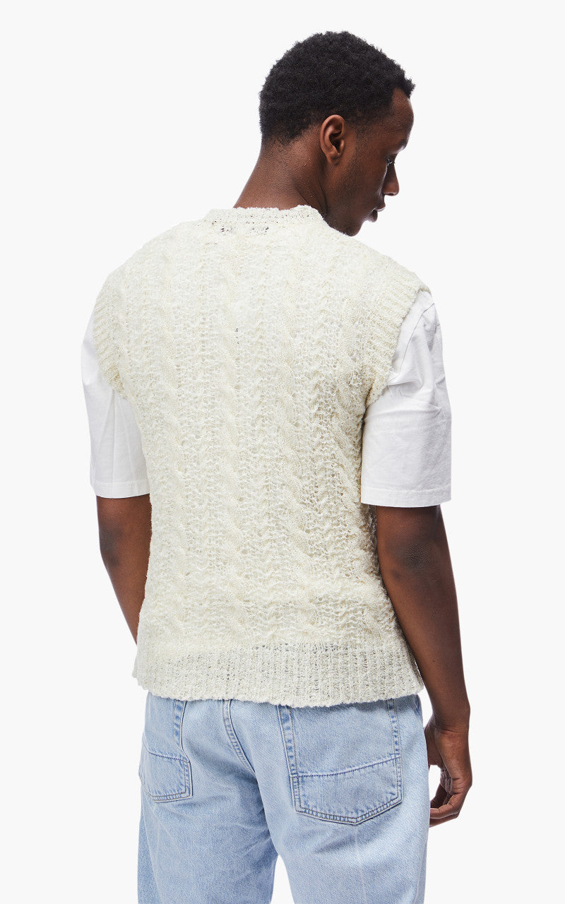 Our Legacy Knitted Vest Sheer Cable White