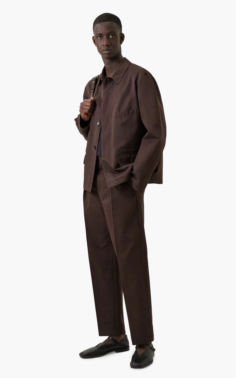 Lemaire Workwear Jacket Cotton Linen Dark Coffee