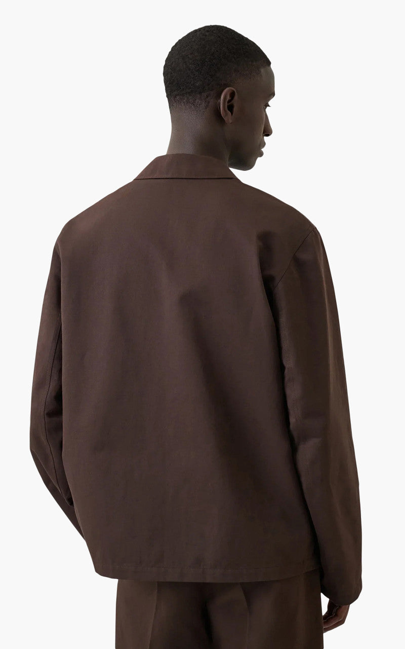 Lemaire Workwear Jacket Cotton Linen Dark Coffee