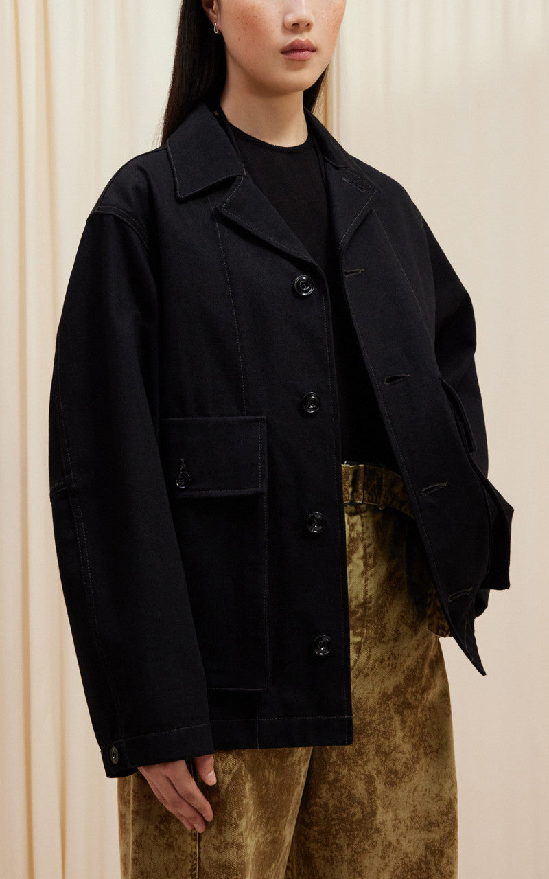 Lemaire Boxy Jacket Heavy Denim Black