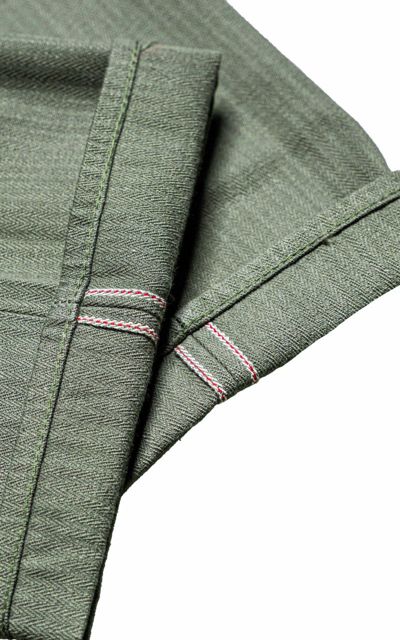 NBDN Ogre Herringbone Selvedge 5-Pocket Jeans Olive Green 15.5oz