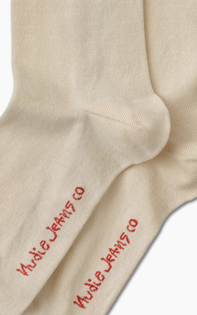 Nudie Jeans Olsson Stay Golden Socks Cream