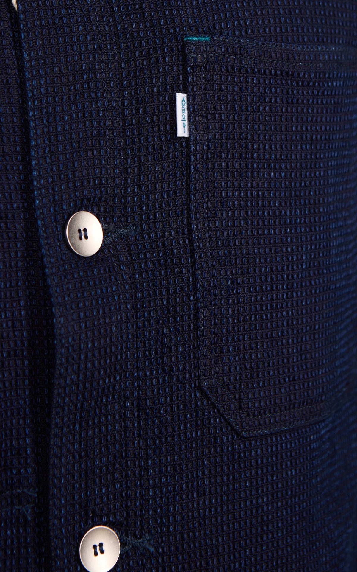 Omoto Denim 3720 Cube Sashiko Denim Chore Jacket Indigo 12oz