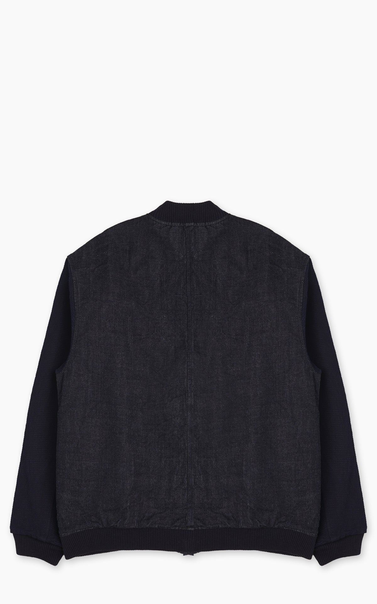 Omoto Denim 3925 Varsity Jacket Cube Sashiko Denim Indigo