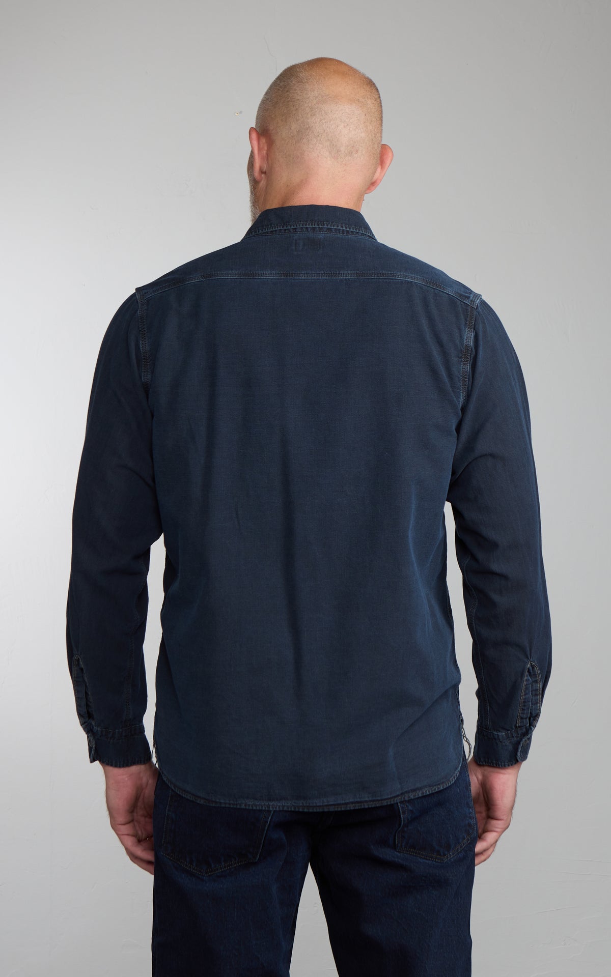 Omoto Denim 5017 High Density Chambray Work Shirt Charcoal Dyed