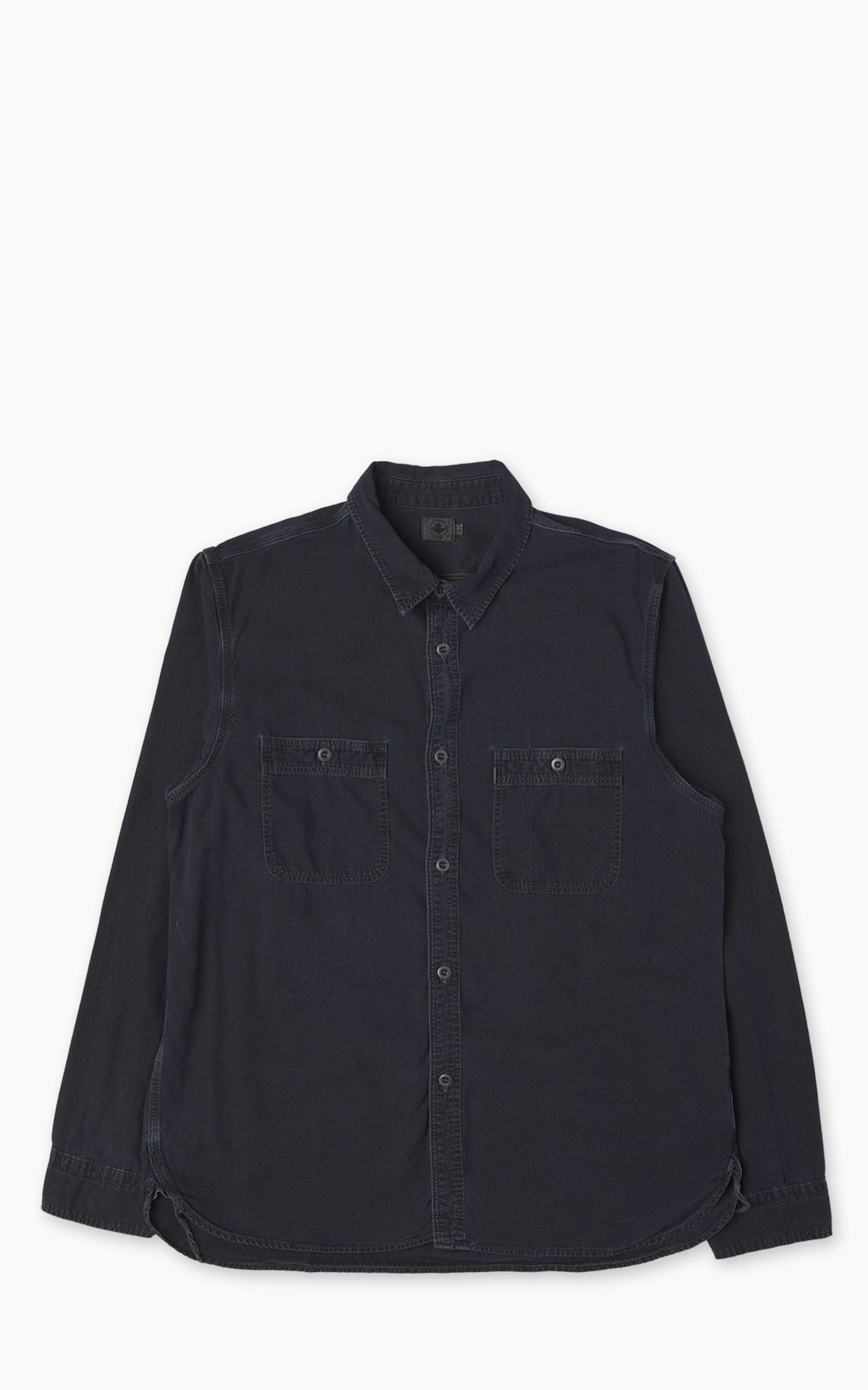 Omoto Denim 5017 High Density Chambray Work Shirt Charcoal Dyed