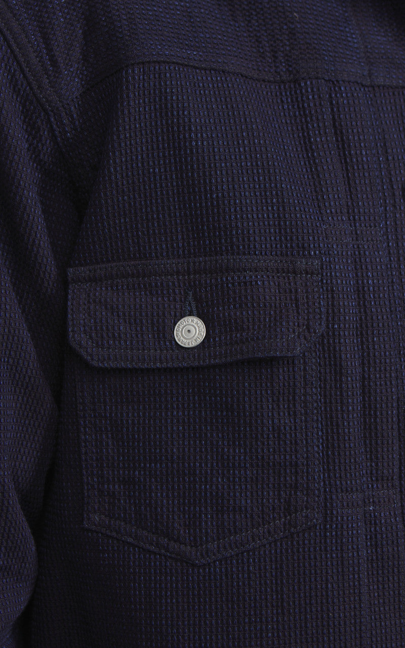 Omoto Denim 3220 Type 2 Cube Sashiko Denim Jacket Indigo 12oz
